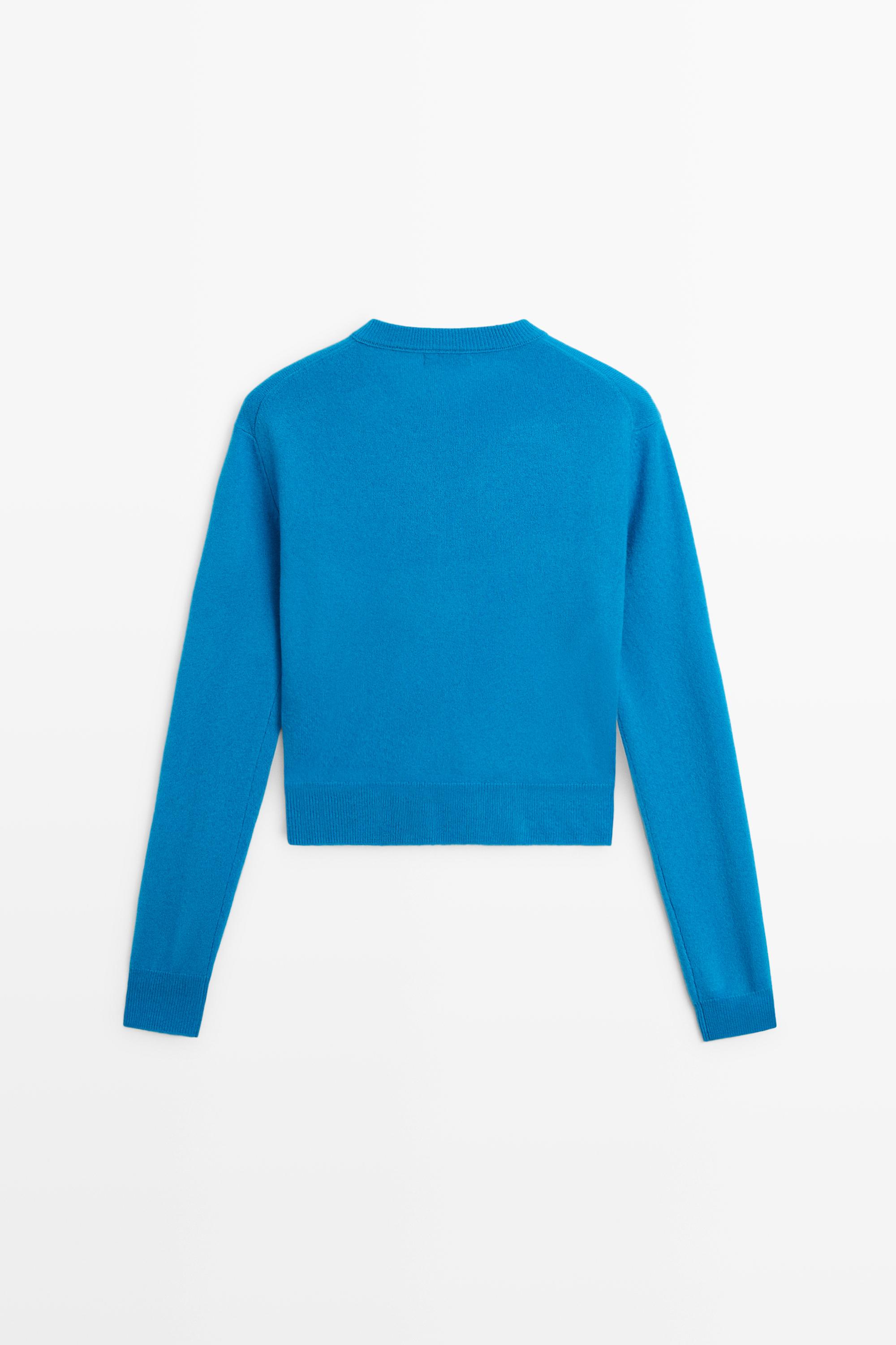 Knit cardigan with button detail - TURQUOISE