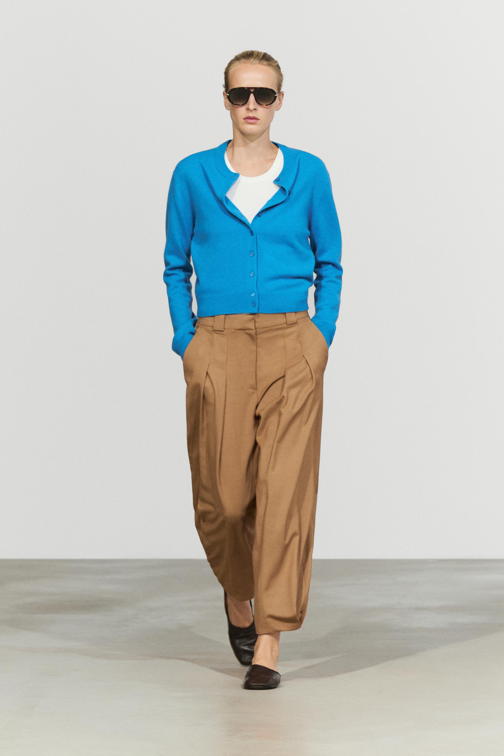 Knit cardigan with button detail - TURQUOISE