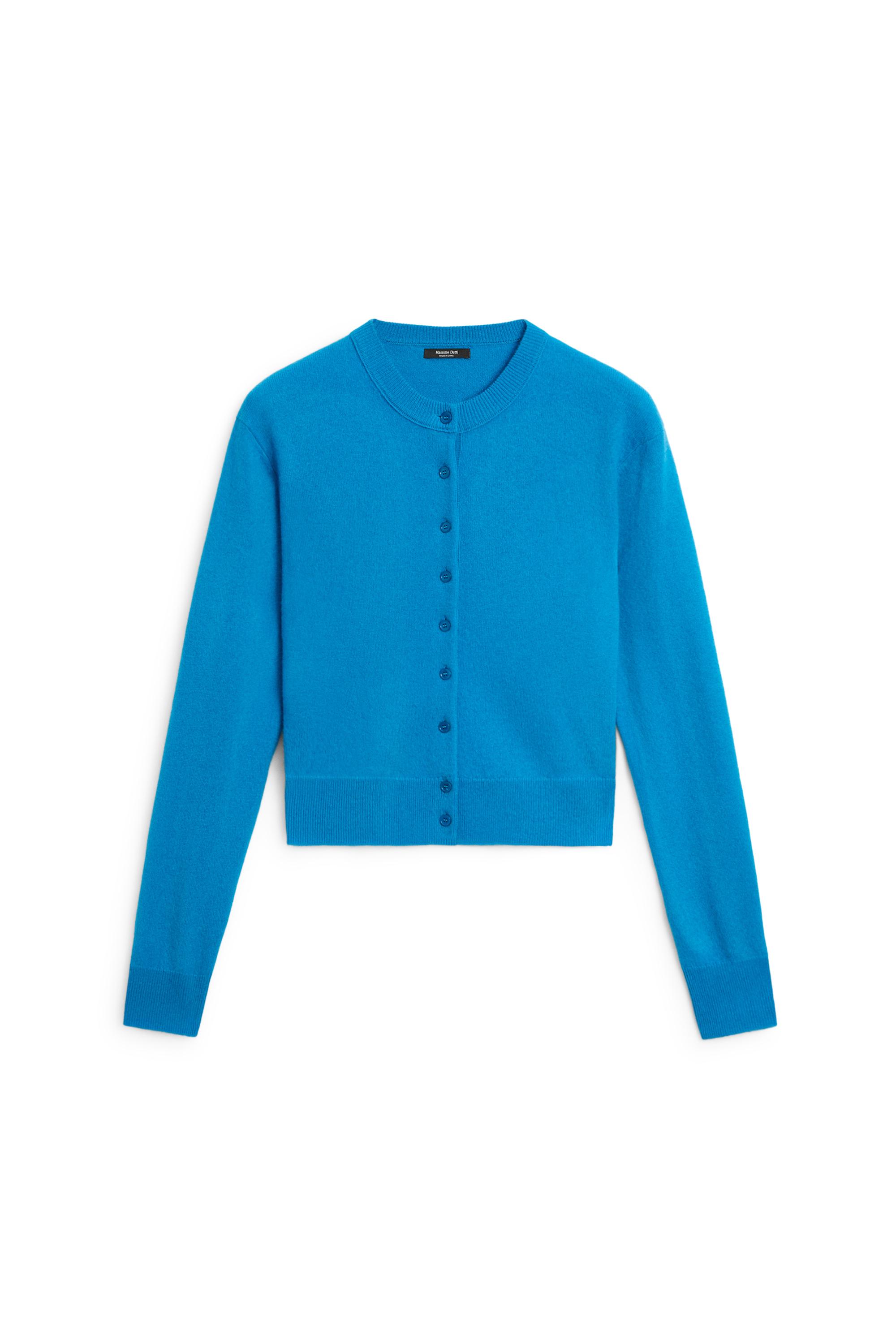 Knit cardigan with button detail - TURQUOISE