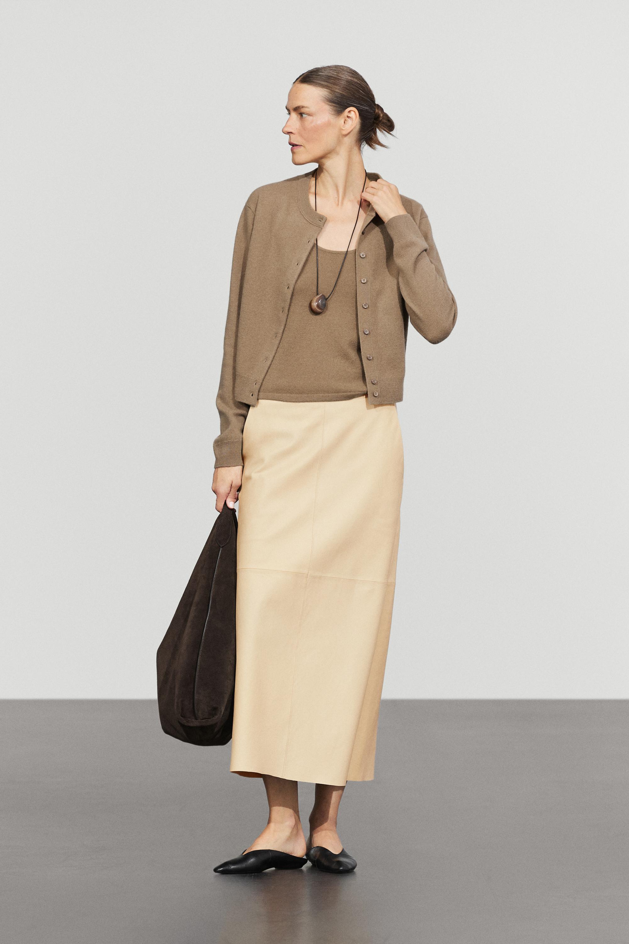 Knit cardigan with button detail - GREENISH