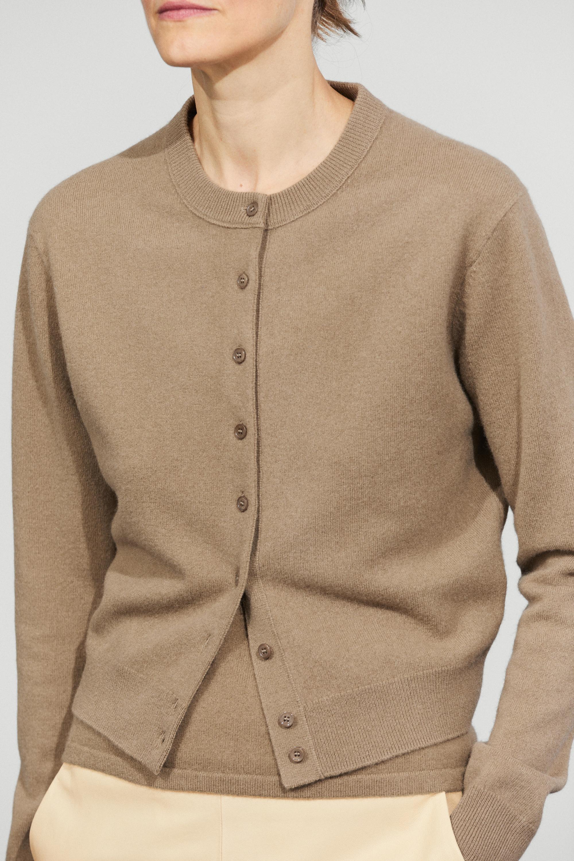 Knit cardigan with button detail - GREENISH