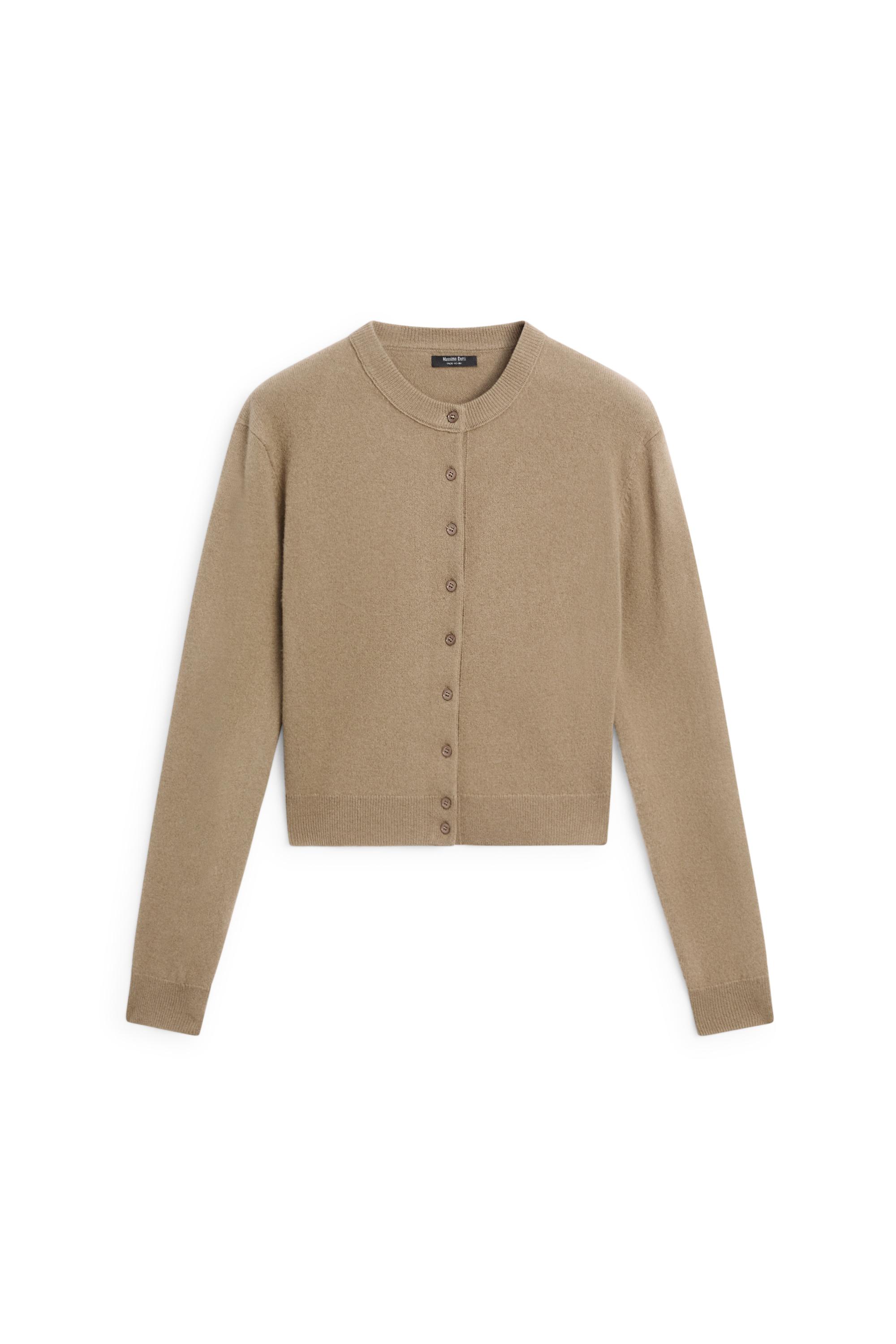 Knit cardigan with button detail - GREENISH