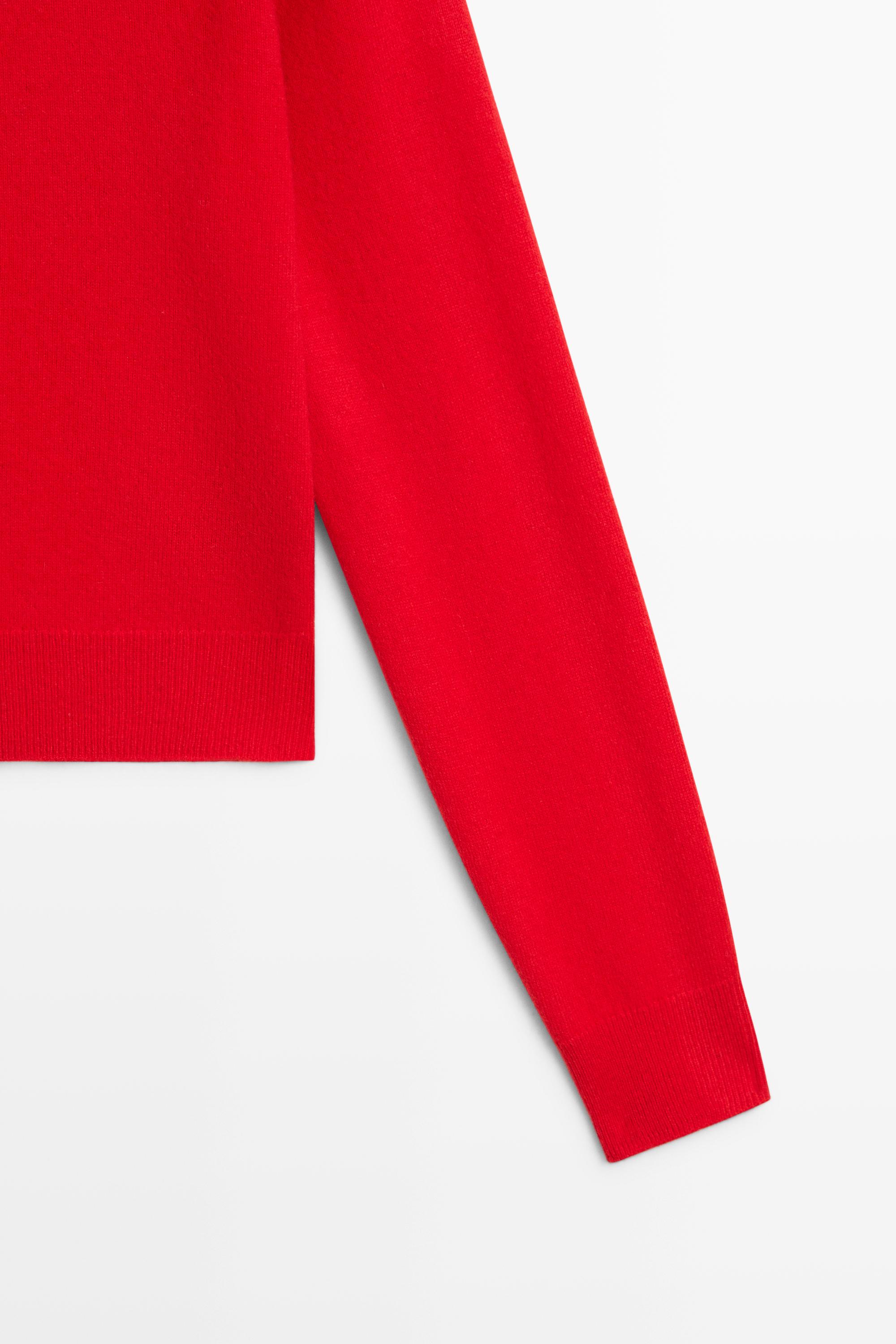 Knit cardigan with button detail - RED