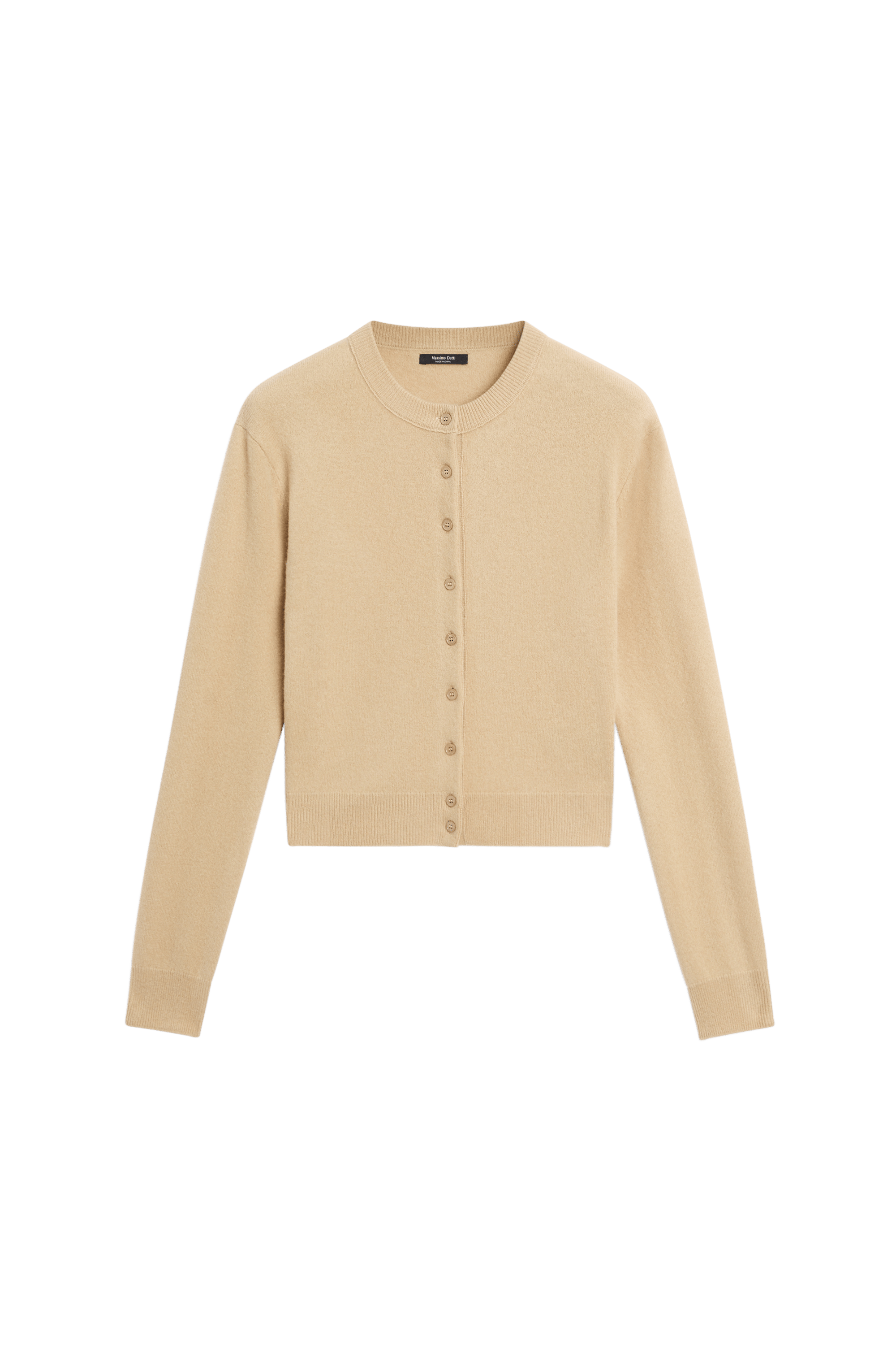Knit cardigan with button detail - CAMEL