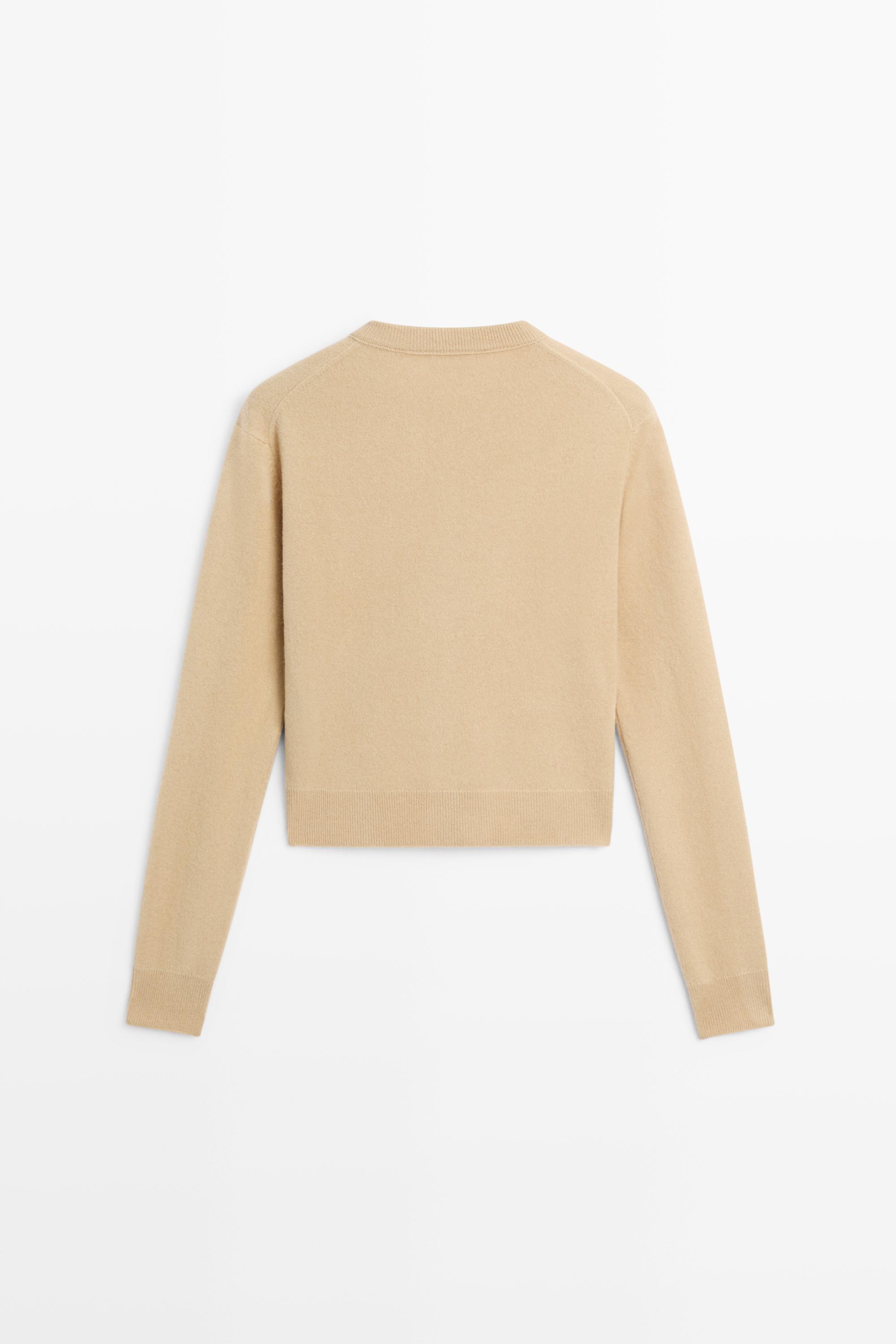 Knit cardigan with button detail - CAMEL