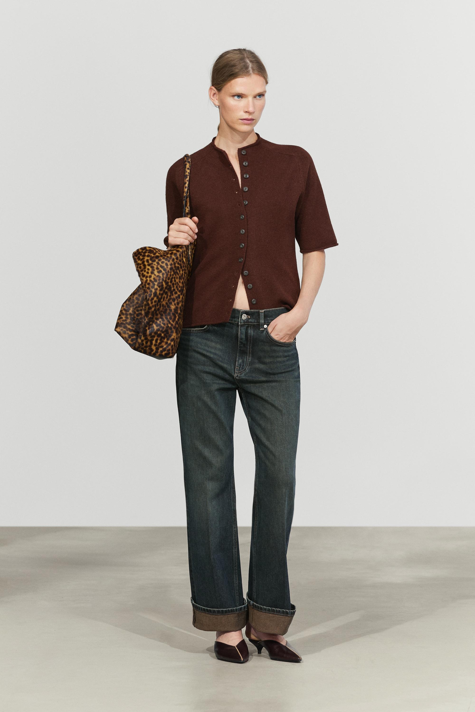 100% wool funnel neck knit cardigan - MAROON