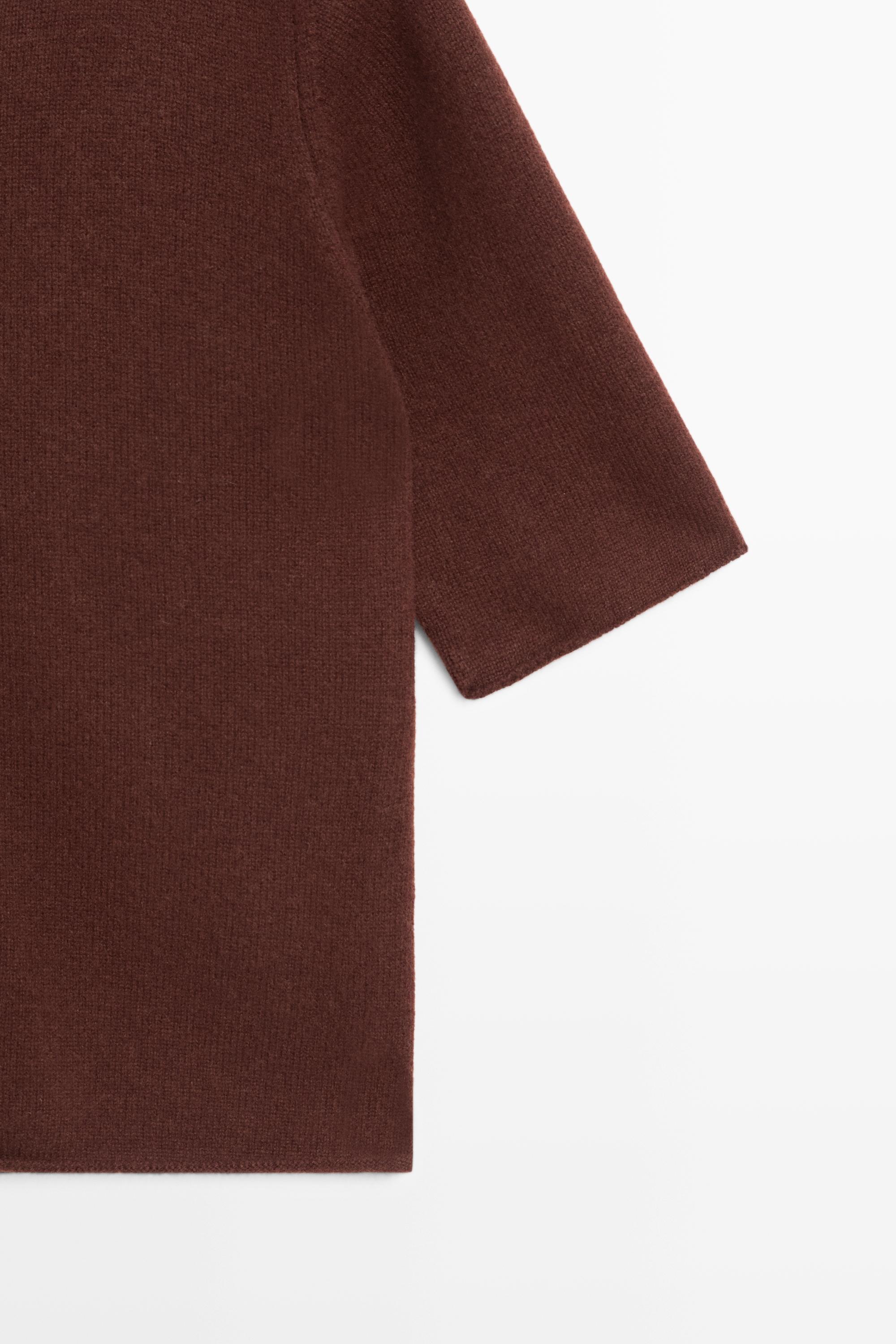 100% wool funnel neck knit cardigan - MAROON