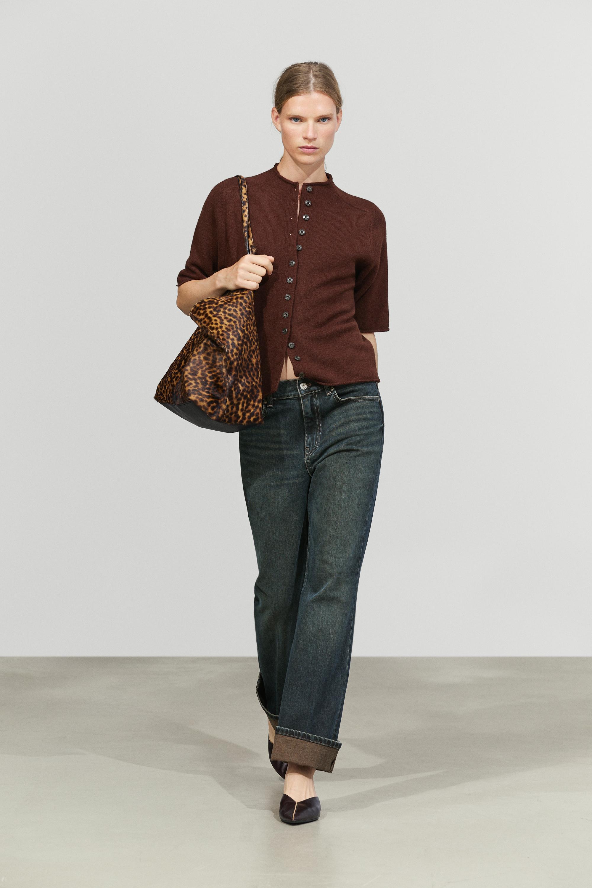 100% wool funnel neck knit cardigan - MAROON