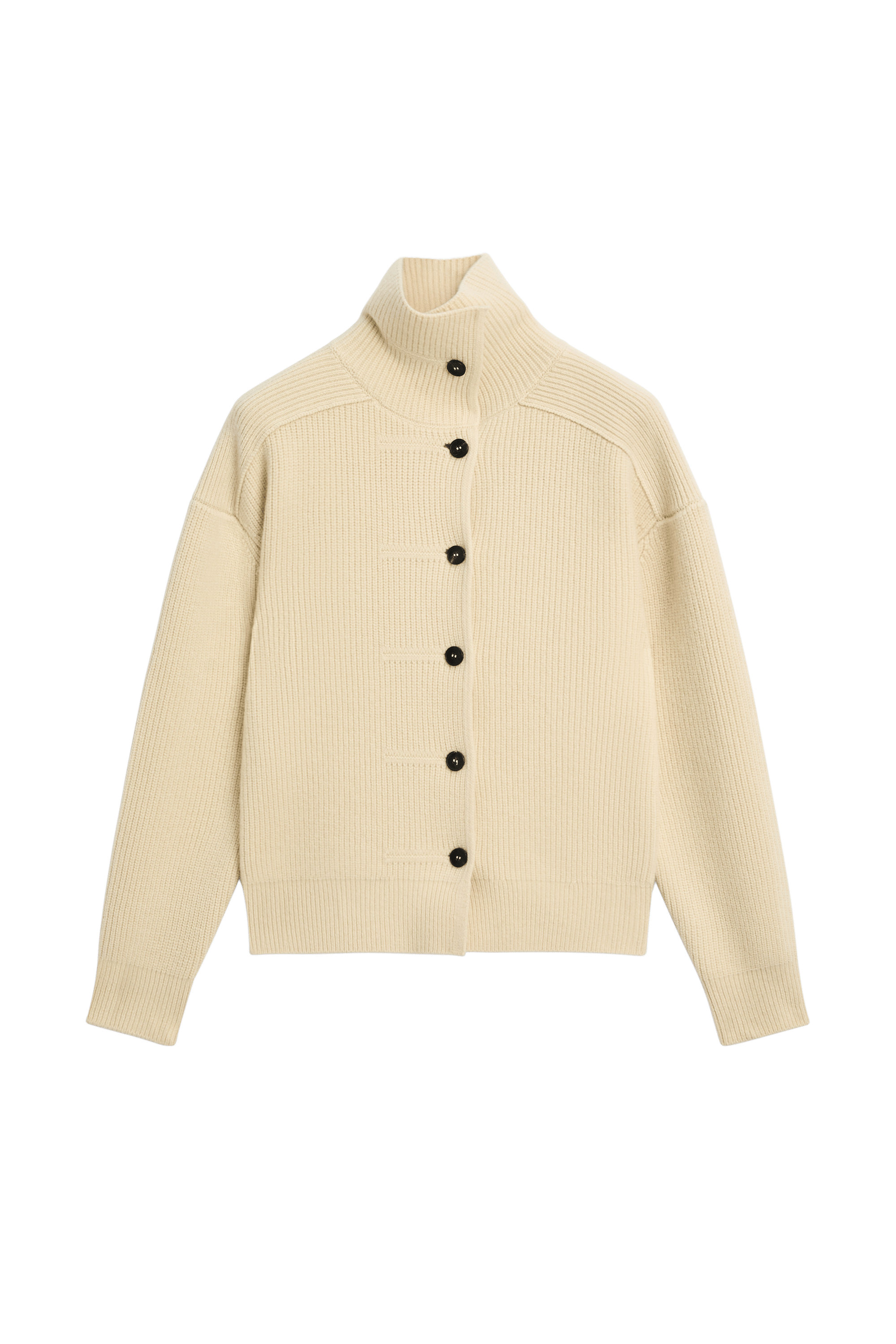 100% wool buttoned knit cardigan - Vanilla
