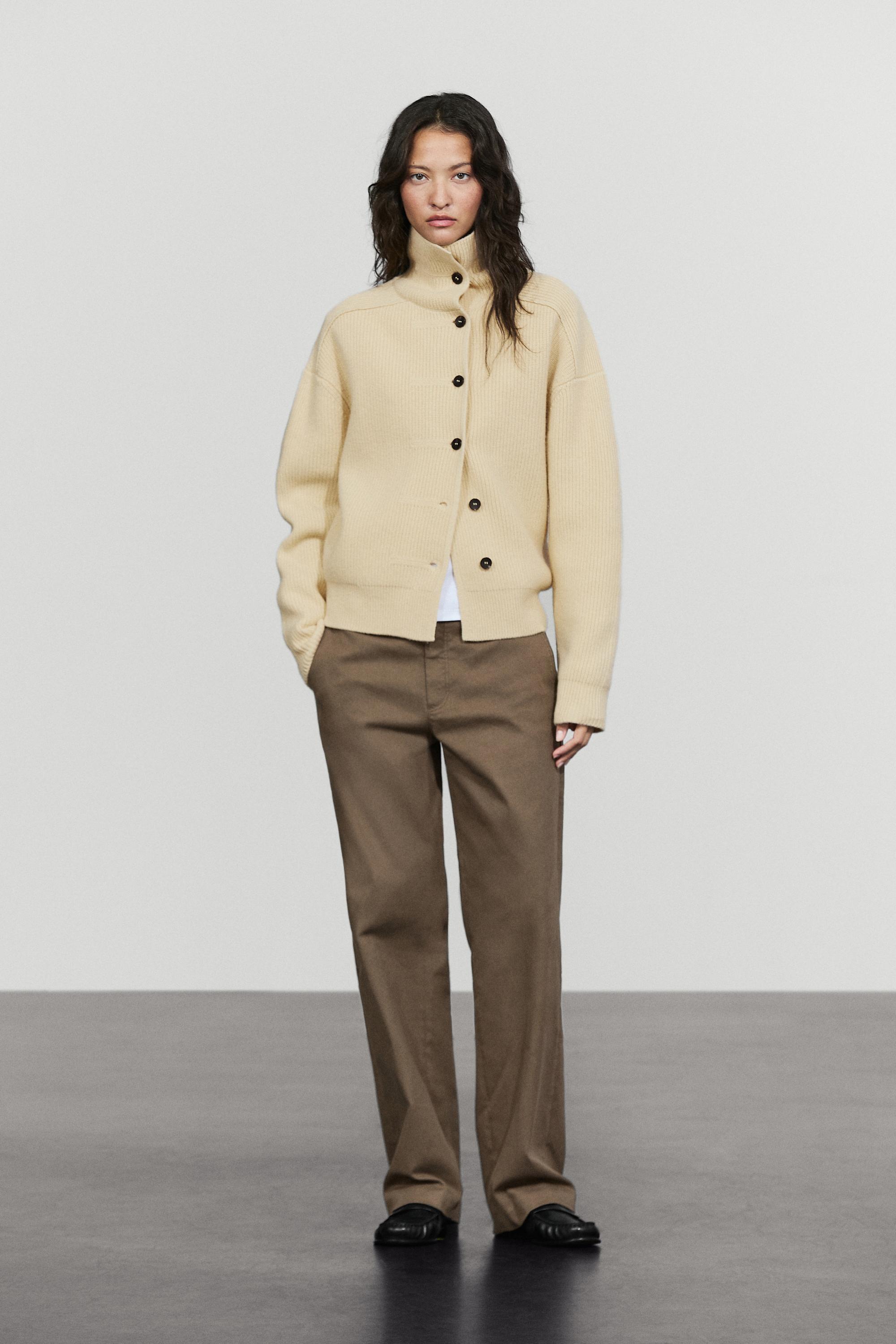 100% wool buttoned knit cardigan - Vanilla