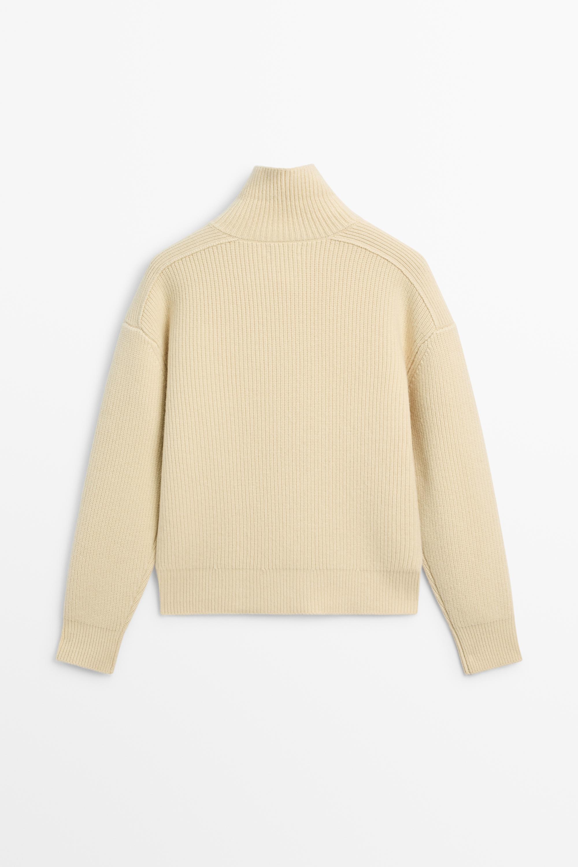 100% wool buttoned knit cardigan - Vanilla