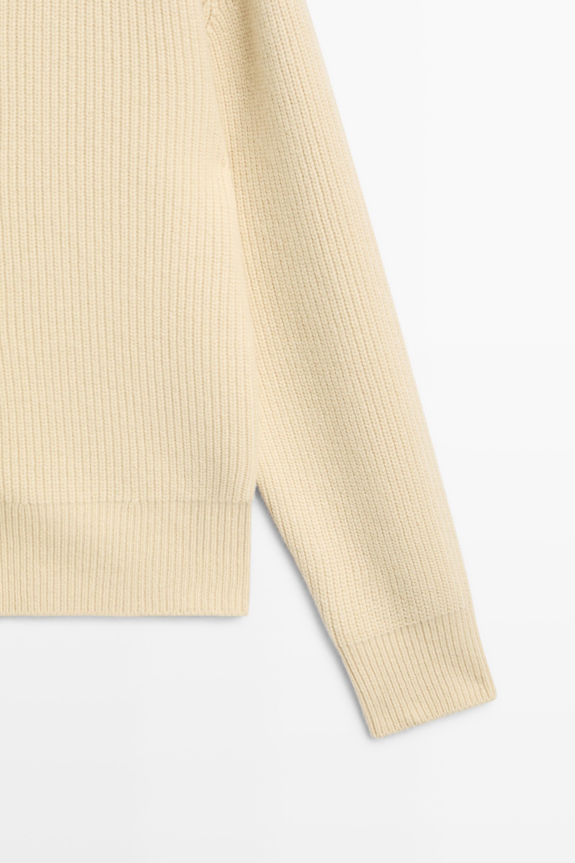 100% wool buttoned knit cardigan - Vanilla