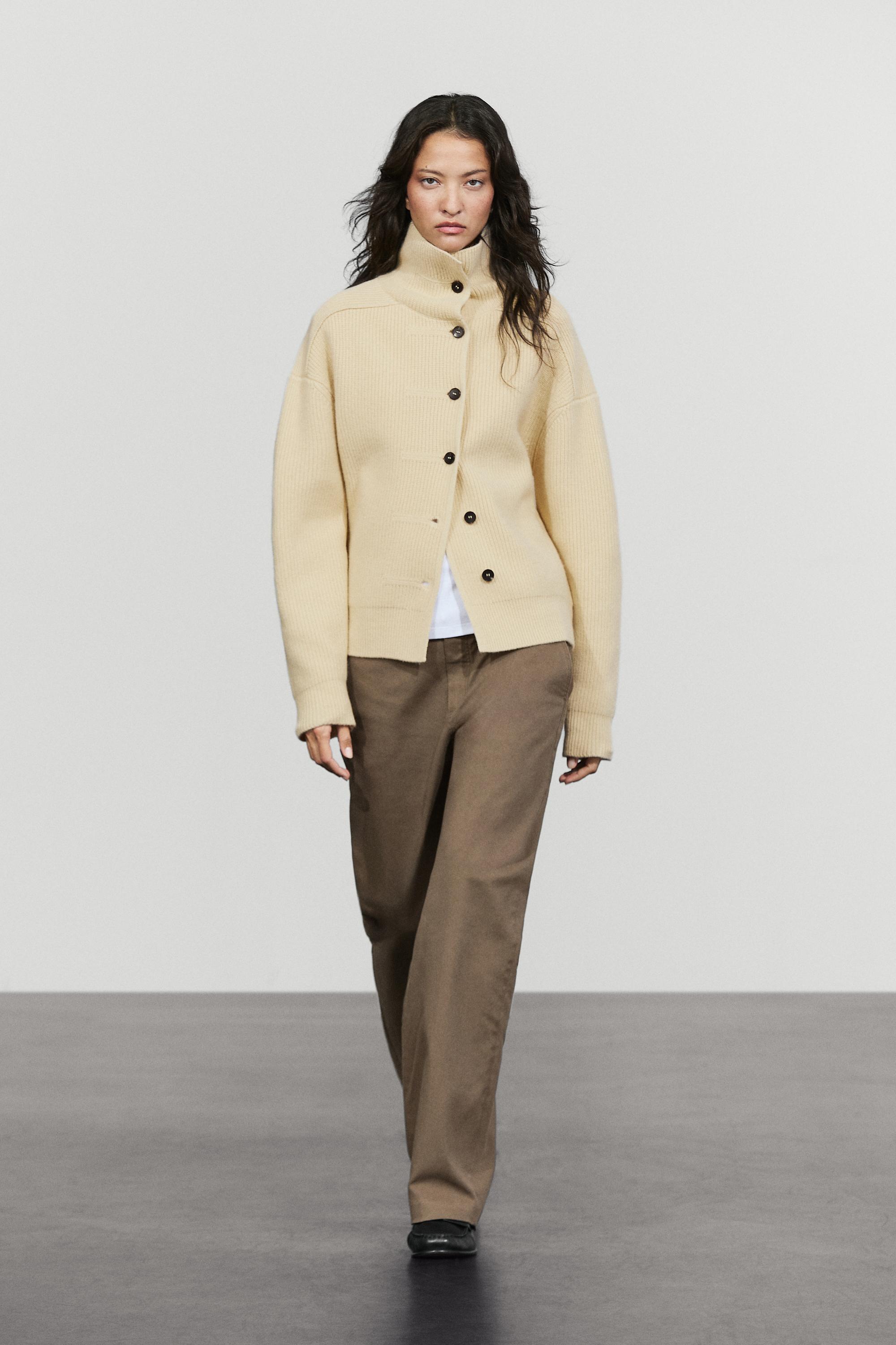 100% wool buttoned knit cardigan - Vanilla