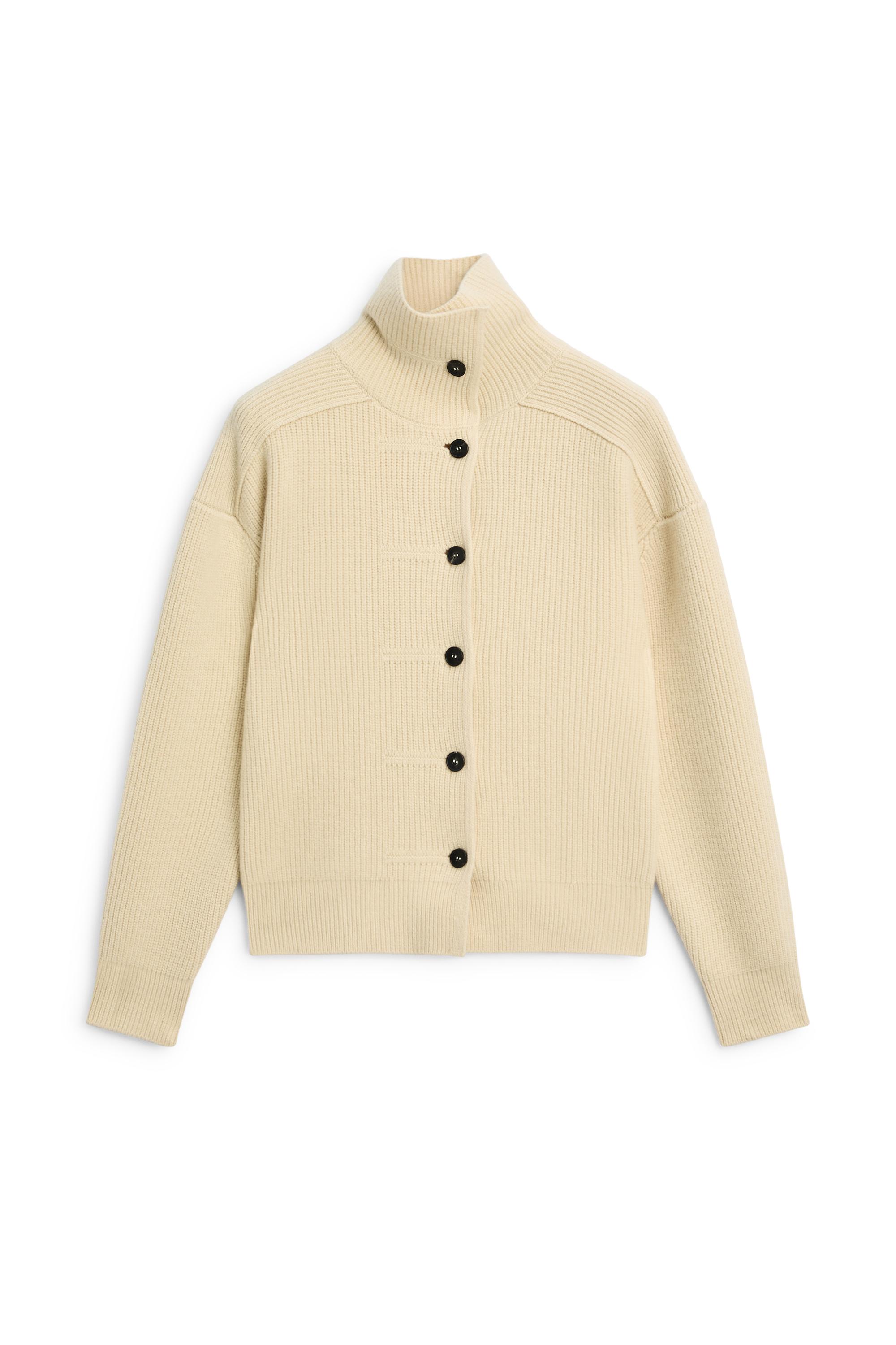 100% wool buttoned knit cardigan - Vanilla
