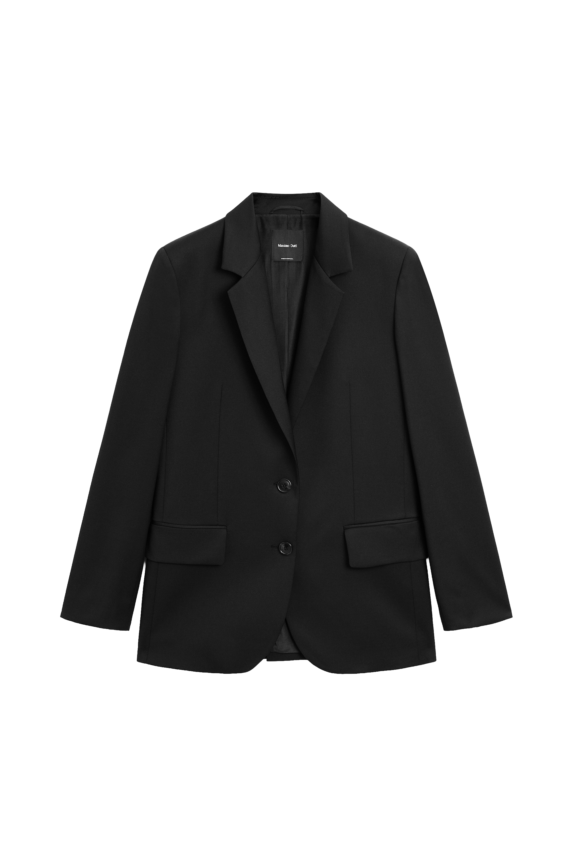 100% extra fine wool two-button blazer - BLACK