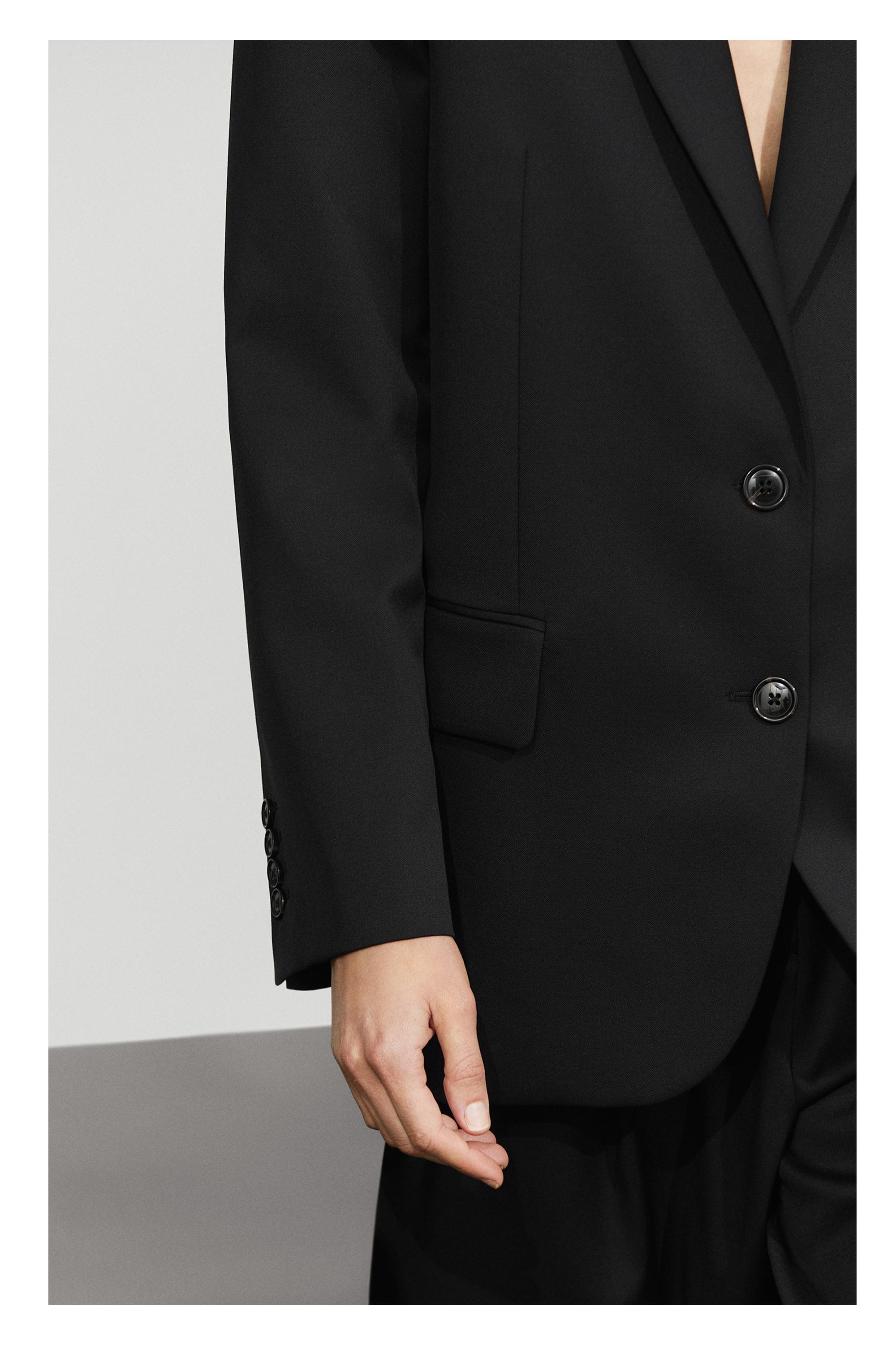 100% extra fine wool two-button blazer - BLACK