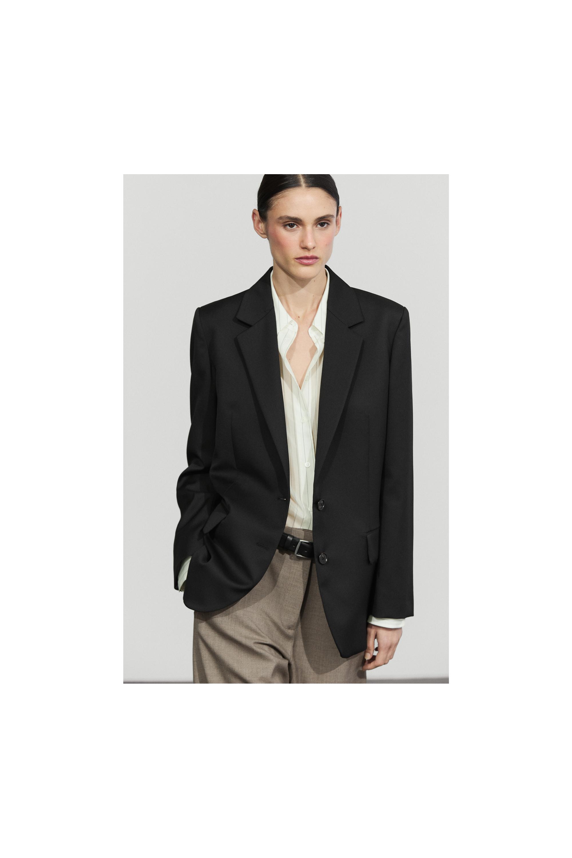 100% extra fine wool two-button blazer - BLACK