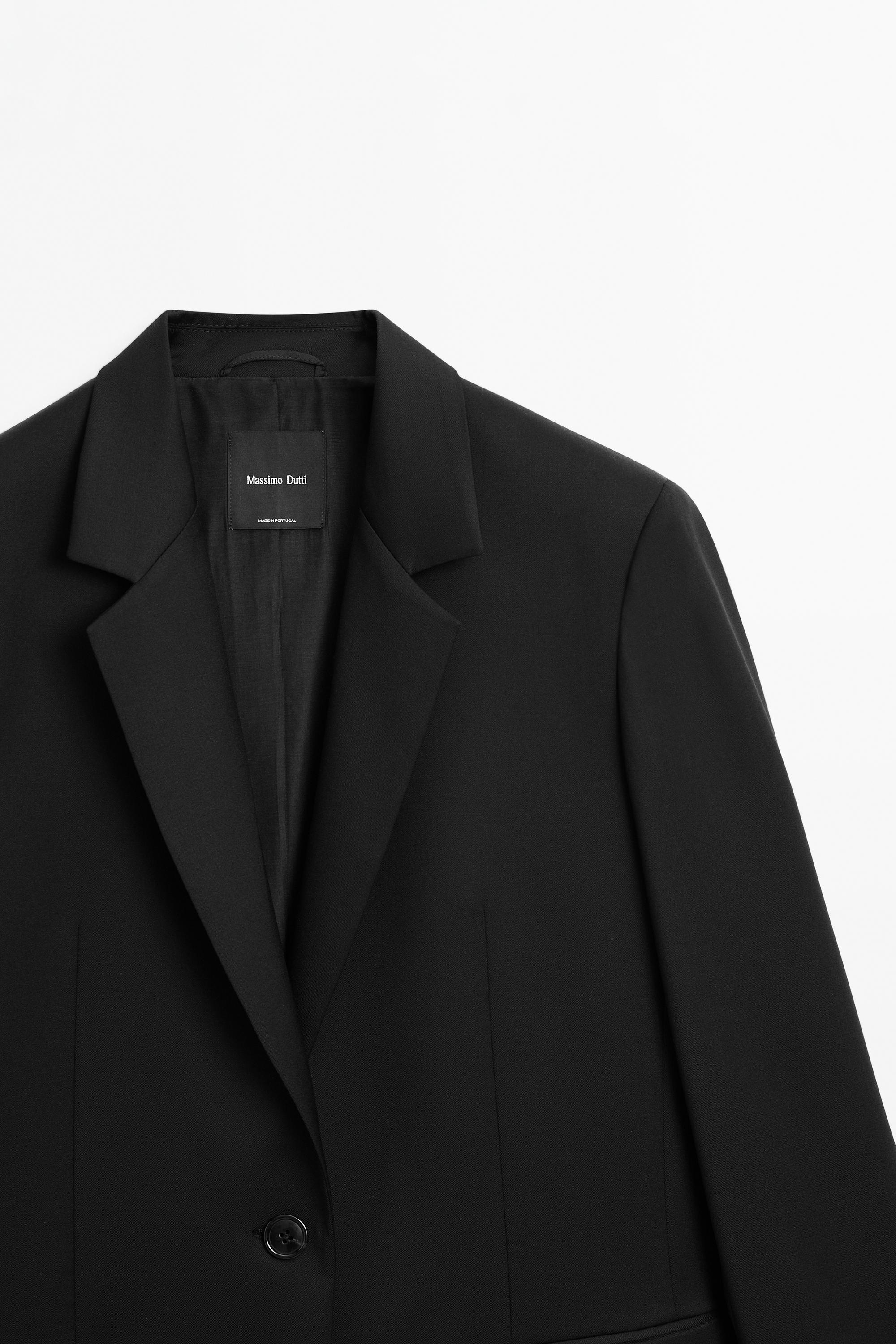 100% extra fine wool two-button blazer - BLACK