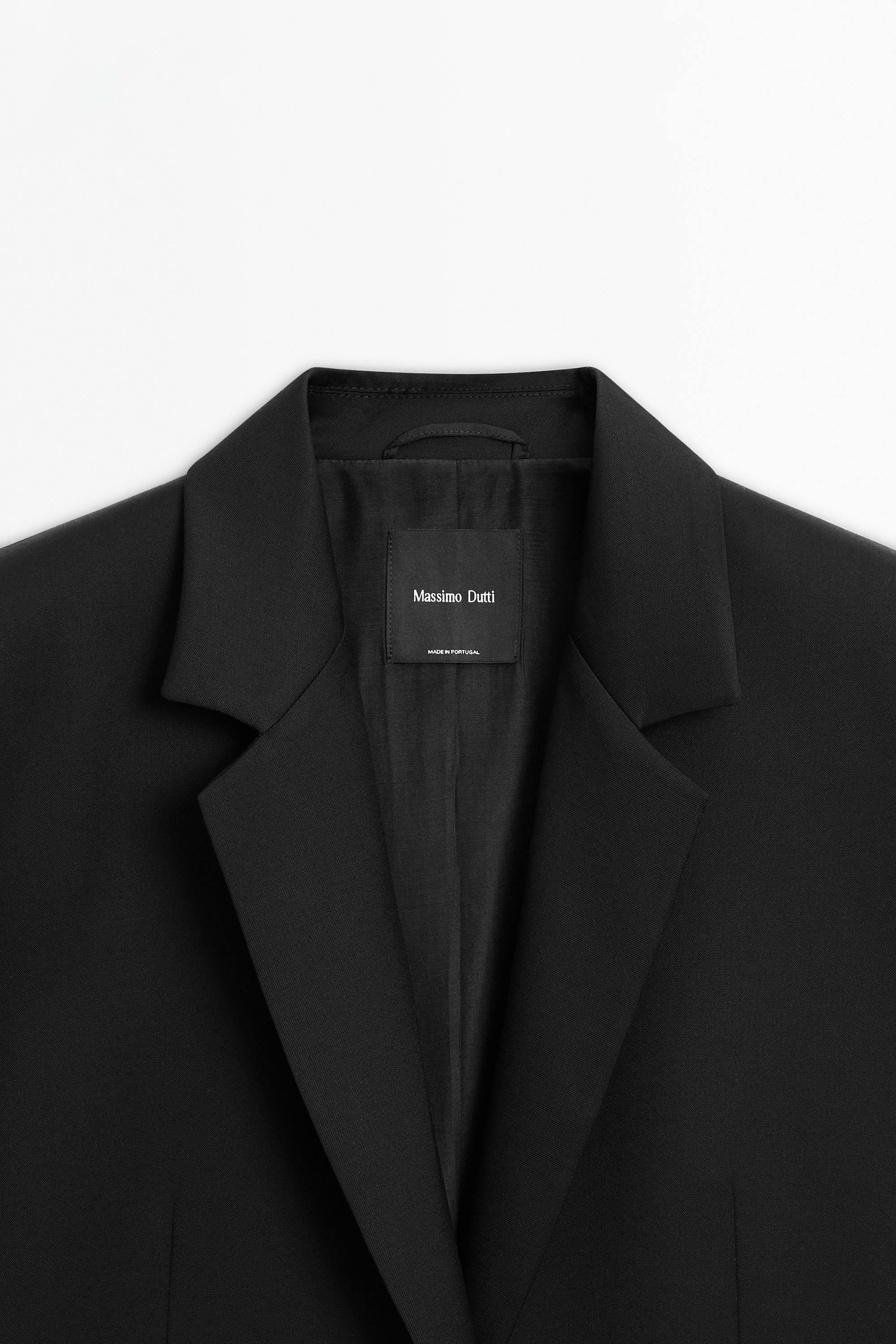100% extra fine wool two-button blazer - BLACK