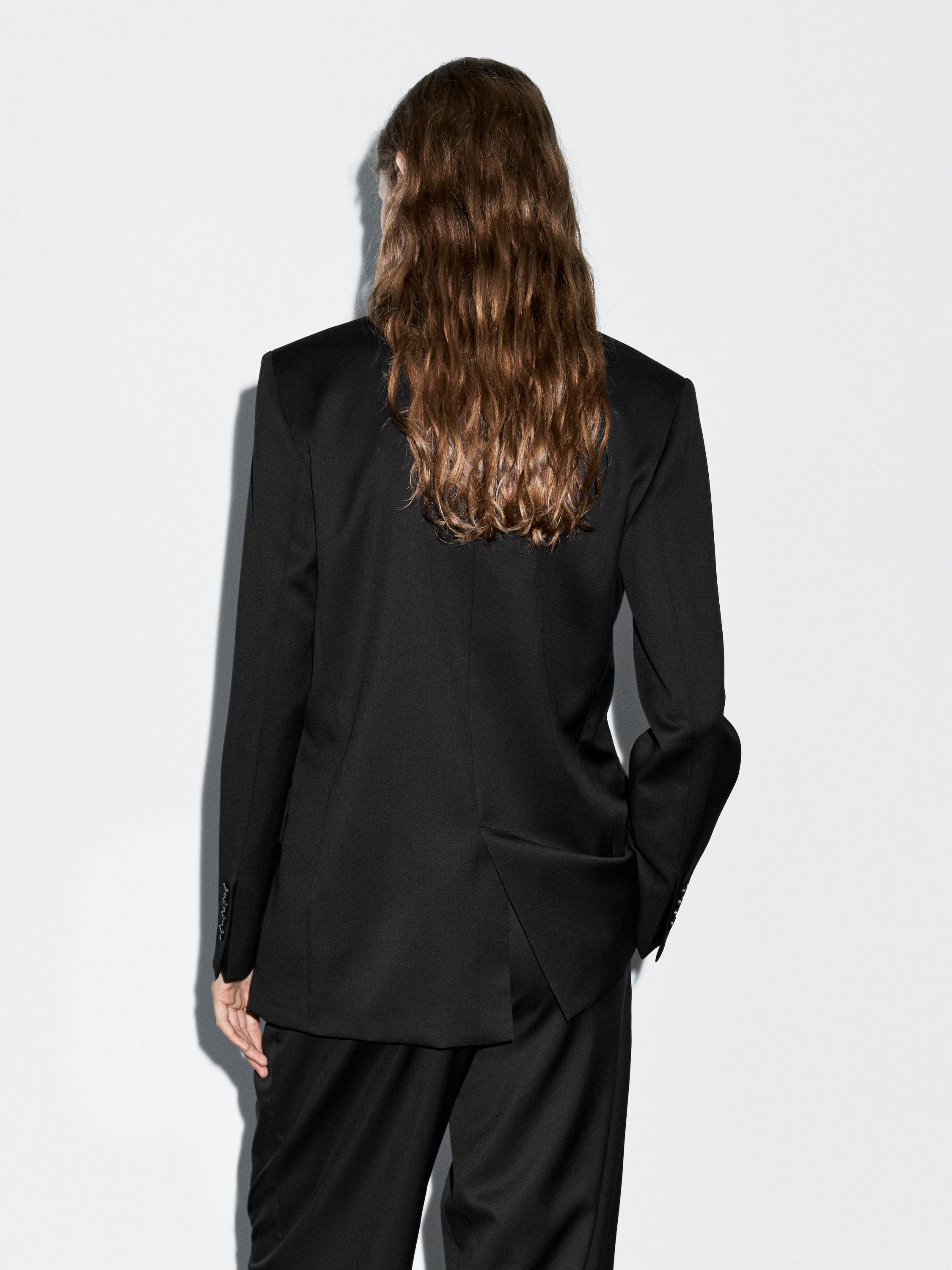 100% extra fine wool two-button blazer - BLACK