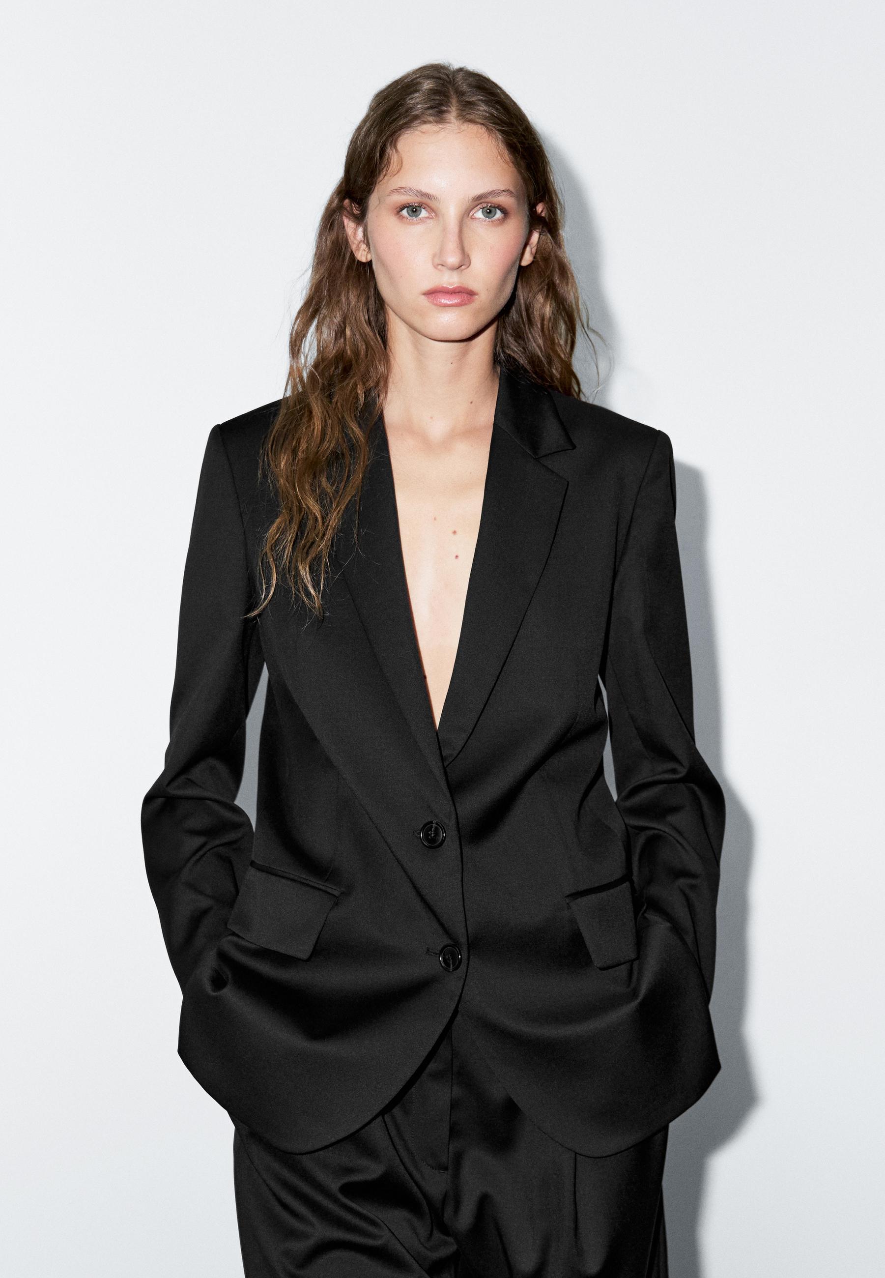 100% extra fine wool two-button blazer - BLACK