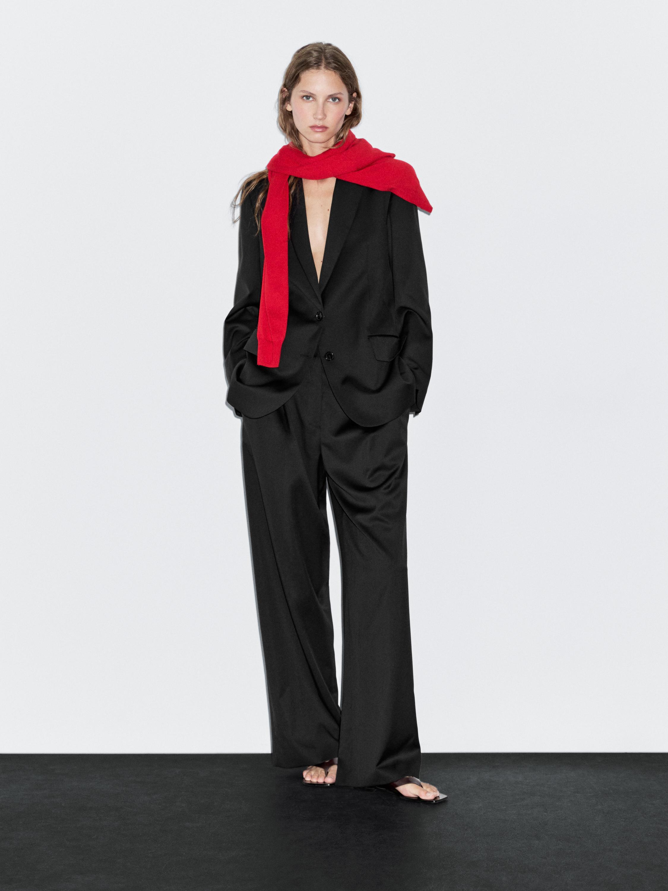100% extra fine wool two-button blazer - BLACK