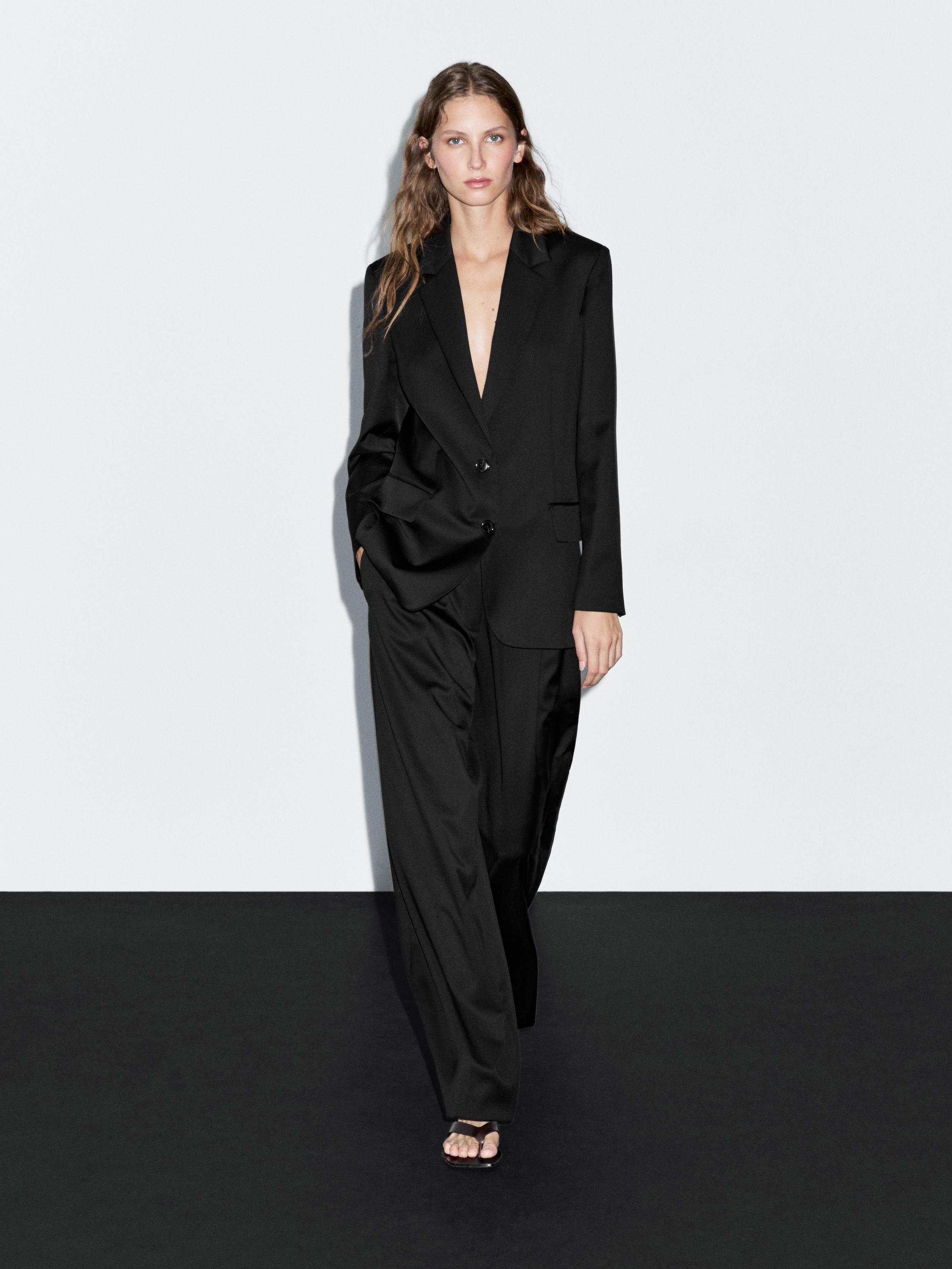100% extra fine wool two-button blazer - BLACK