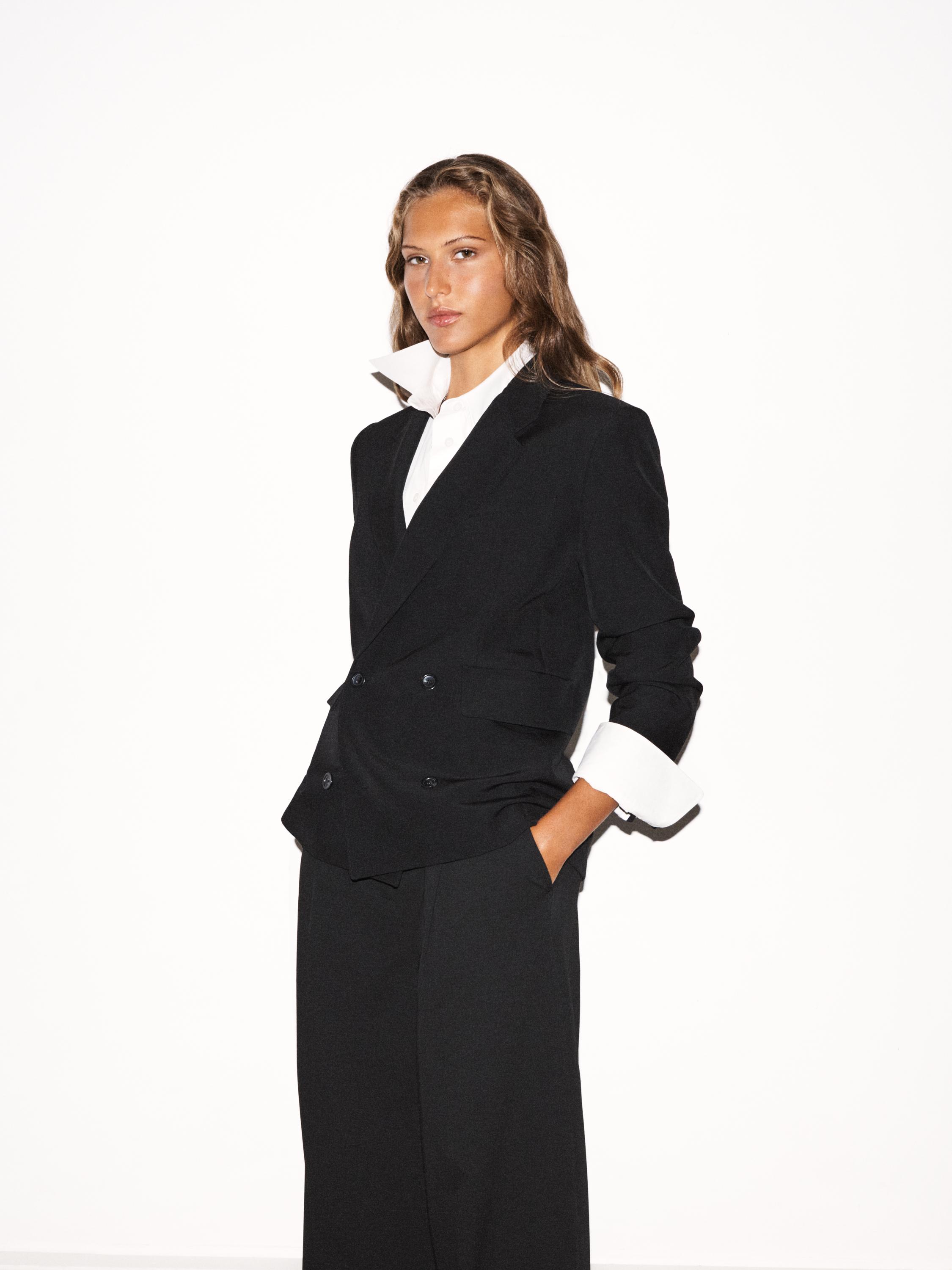100% extra fine wool two-button blazer - BLACK