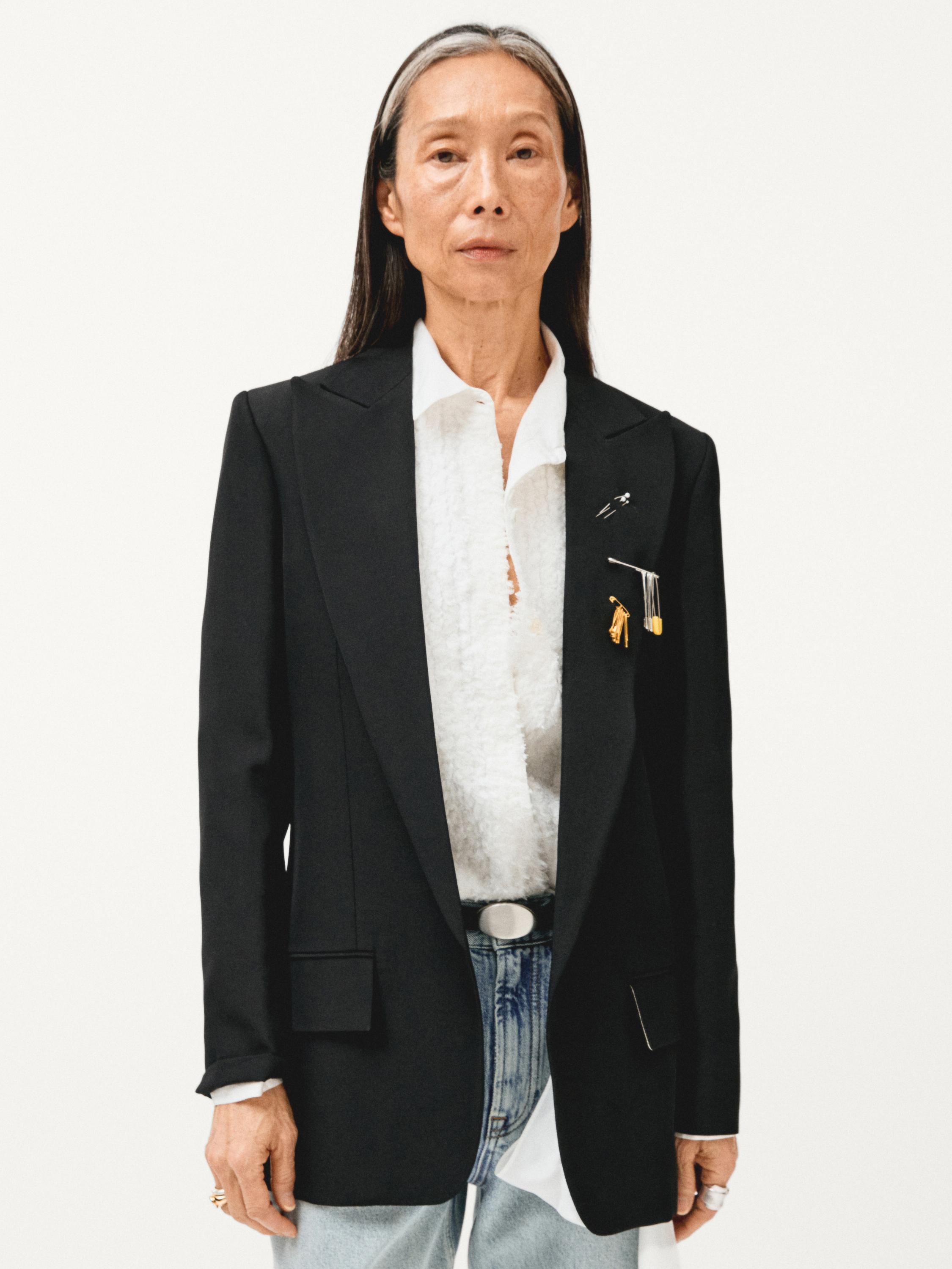 100% extra fine wool two-button blazer - BLACK