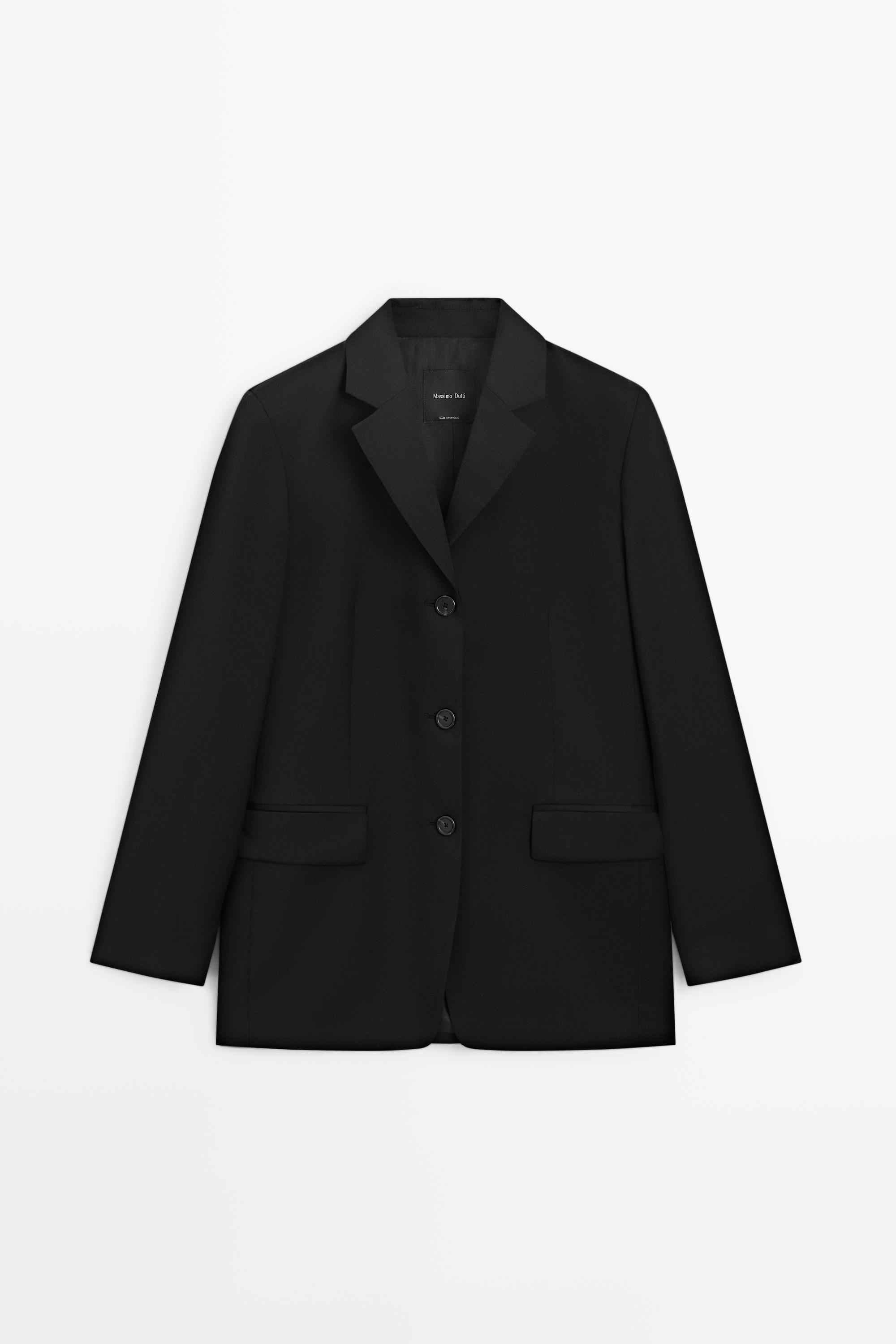 100% cold wool blazer - BLACK