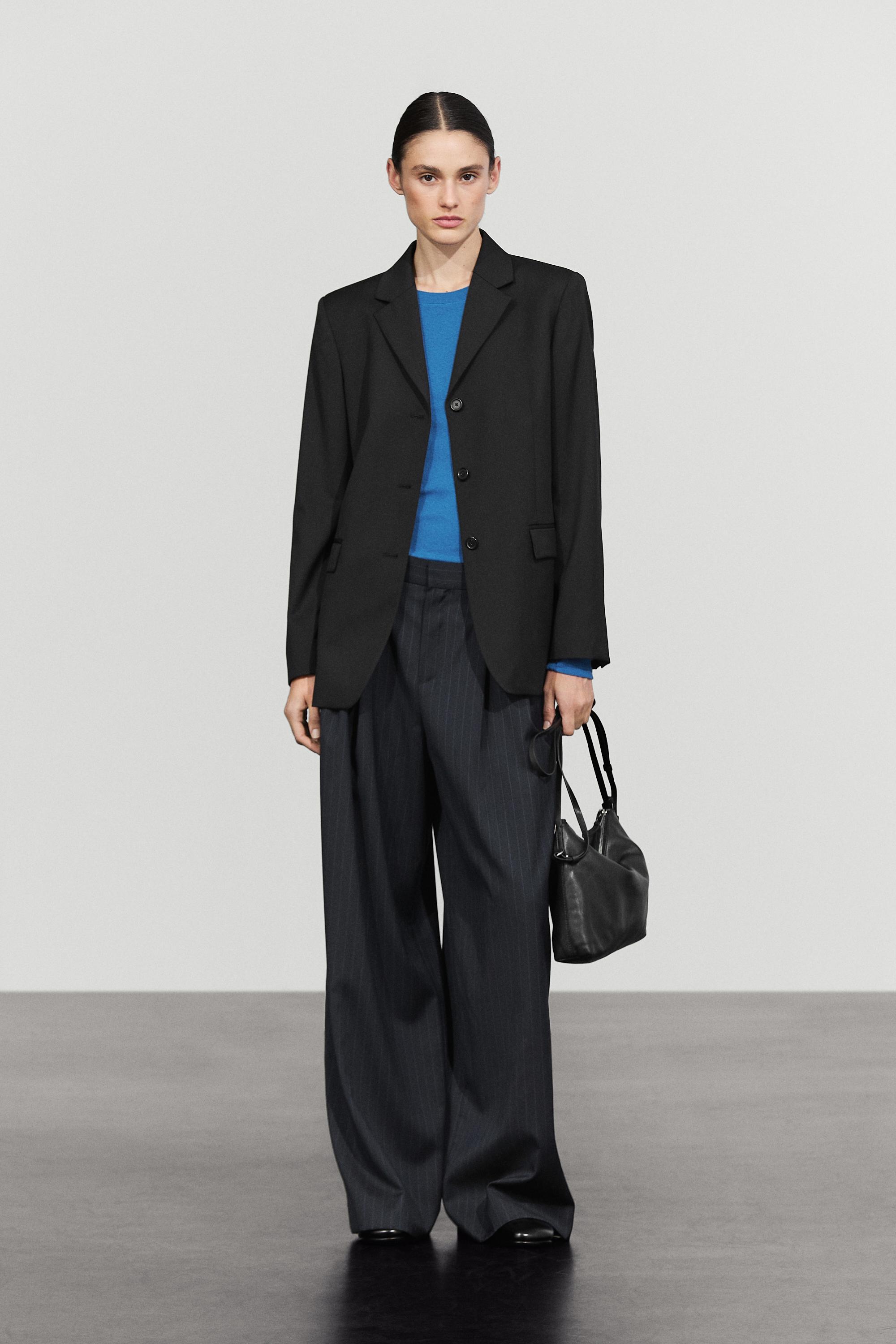 100% cold wool blazer - BLACK