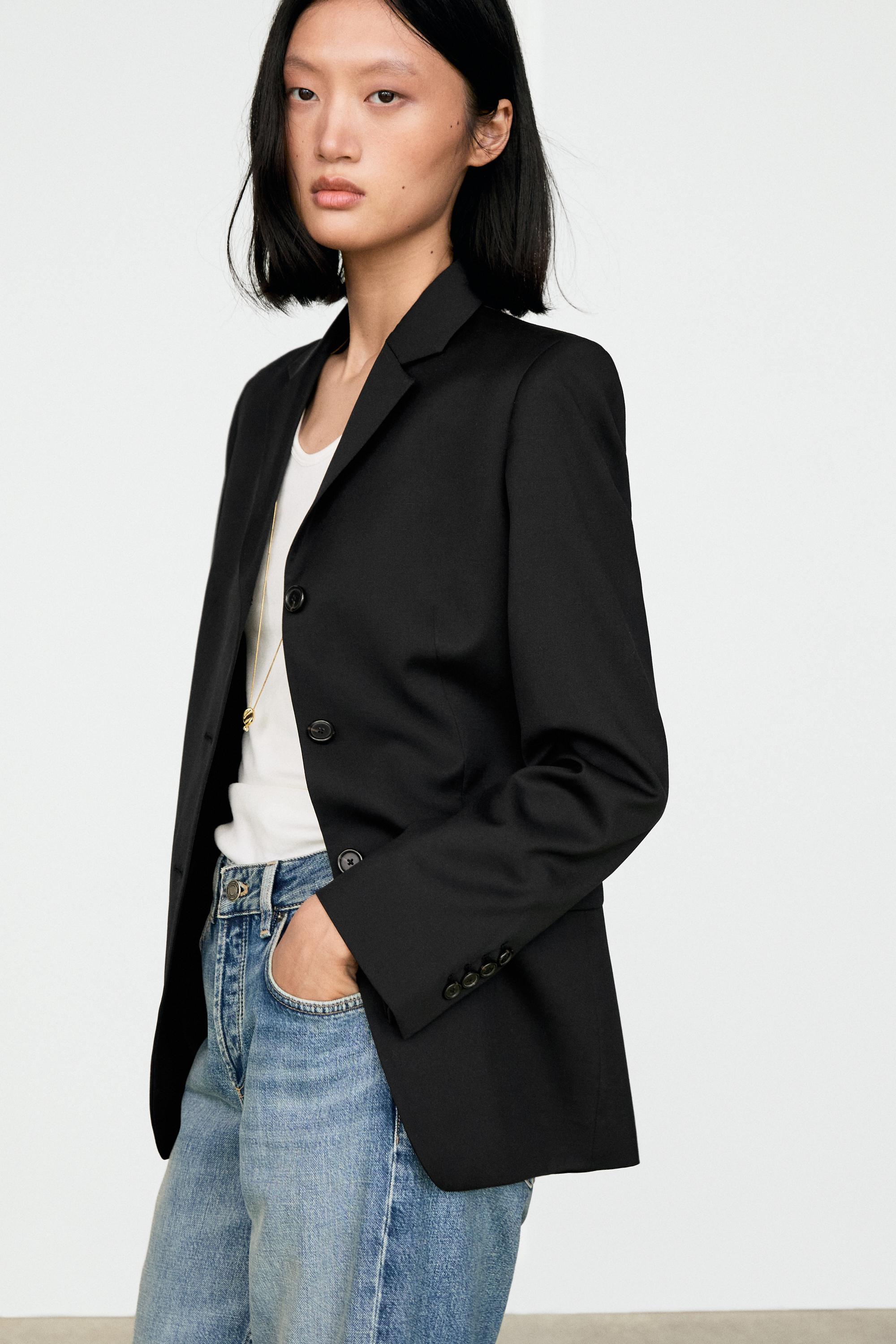 100% cold wool blazer - BLACK