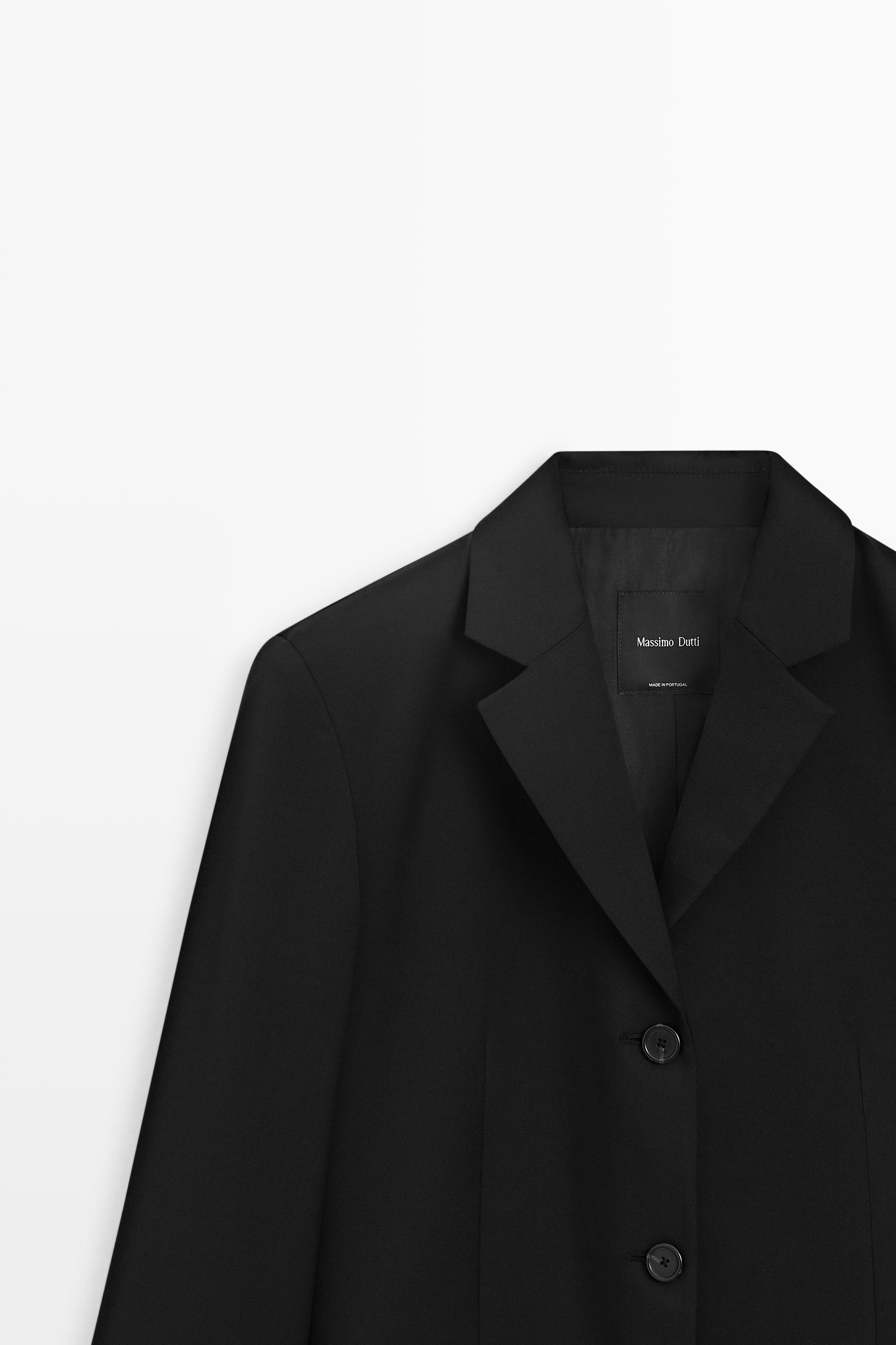 100% cold wool blazer - BLACK