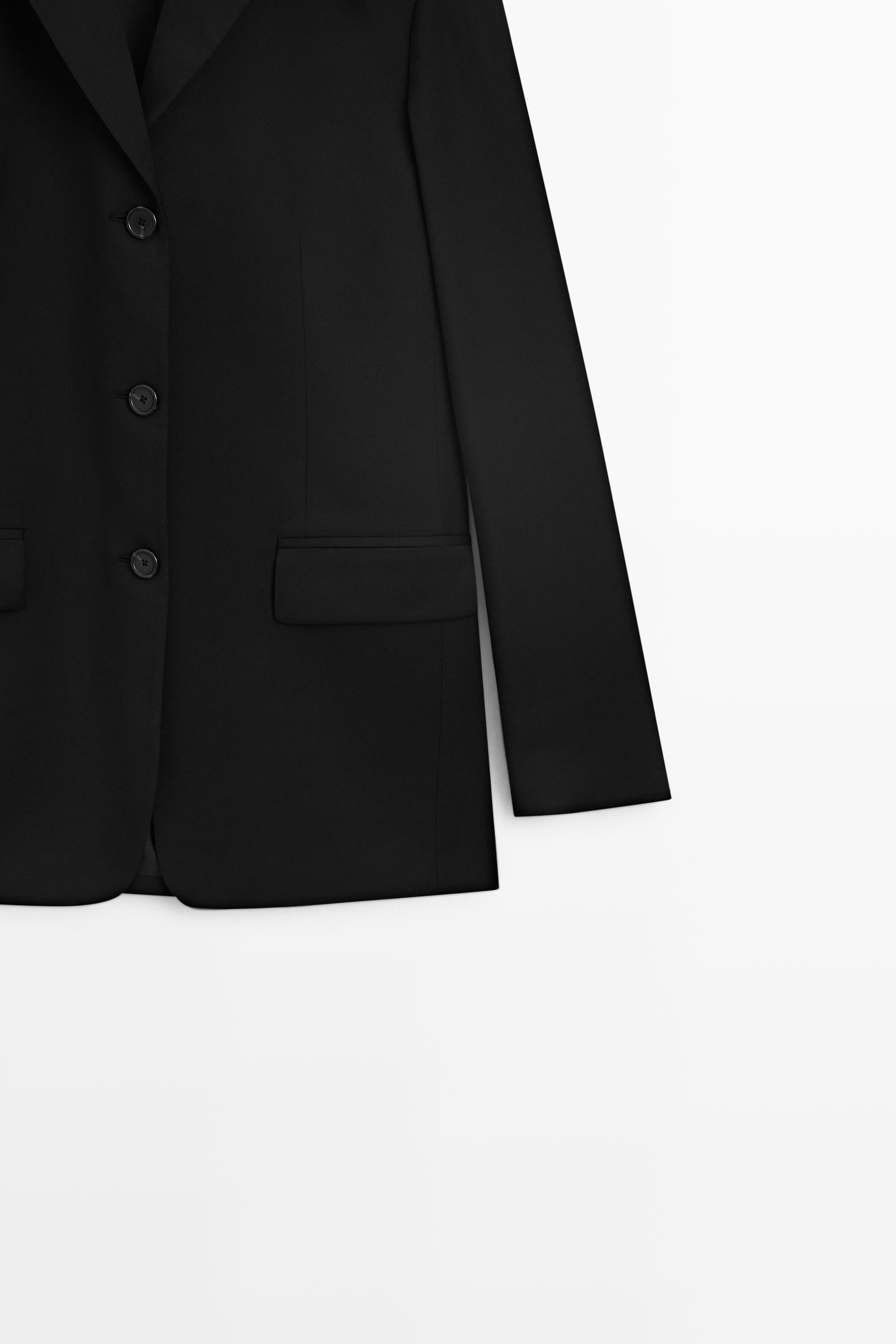 100% cold wool blazer - BLACK