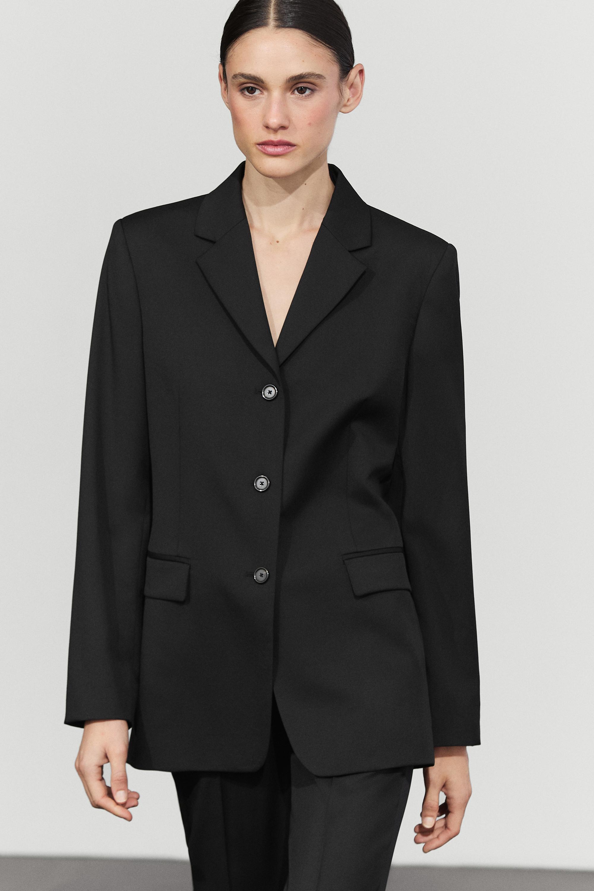 100% cold wool blazer - BLACK