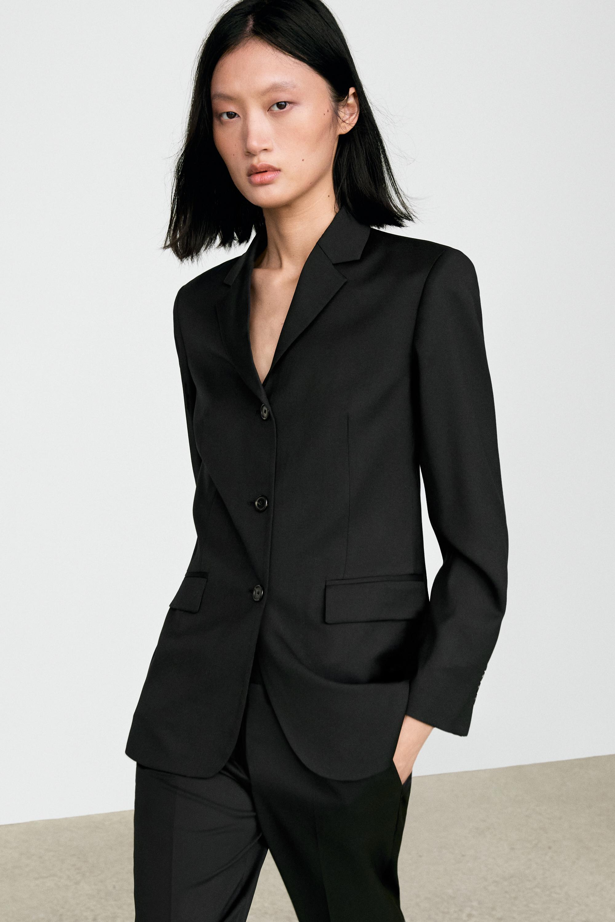 100% cold wool blazer - BLACK