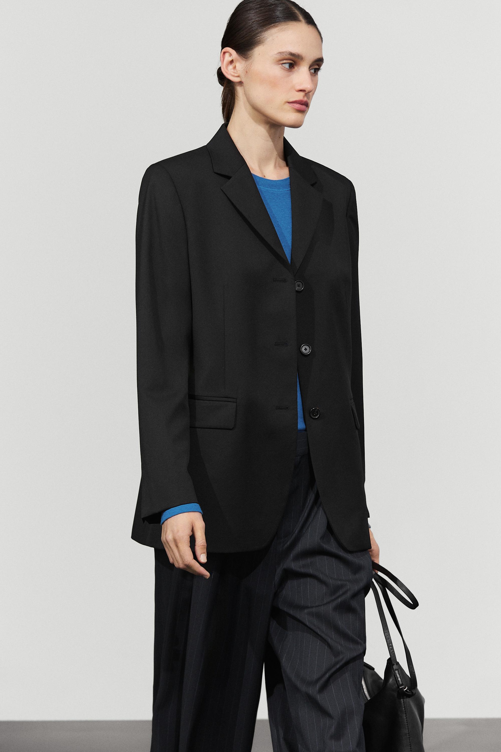 100% cold wool blazer - BLACK