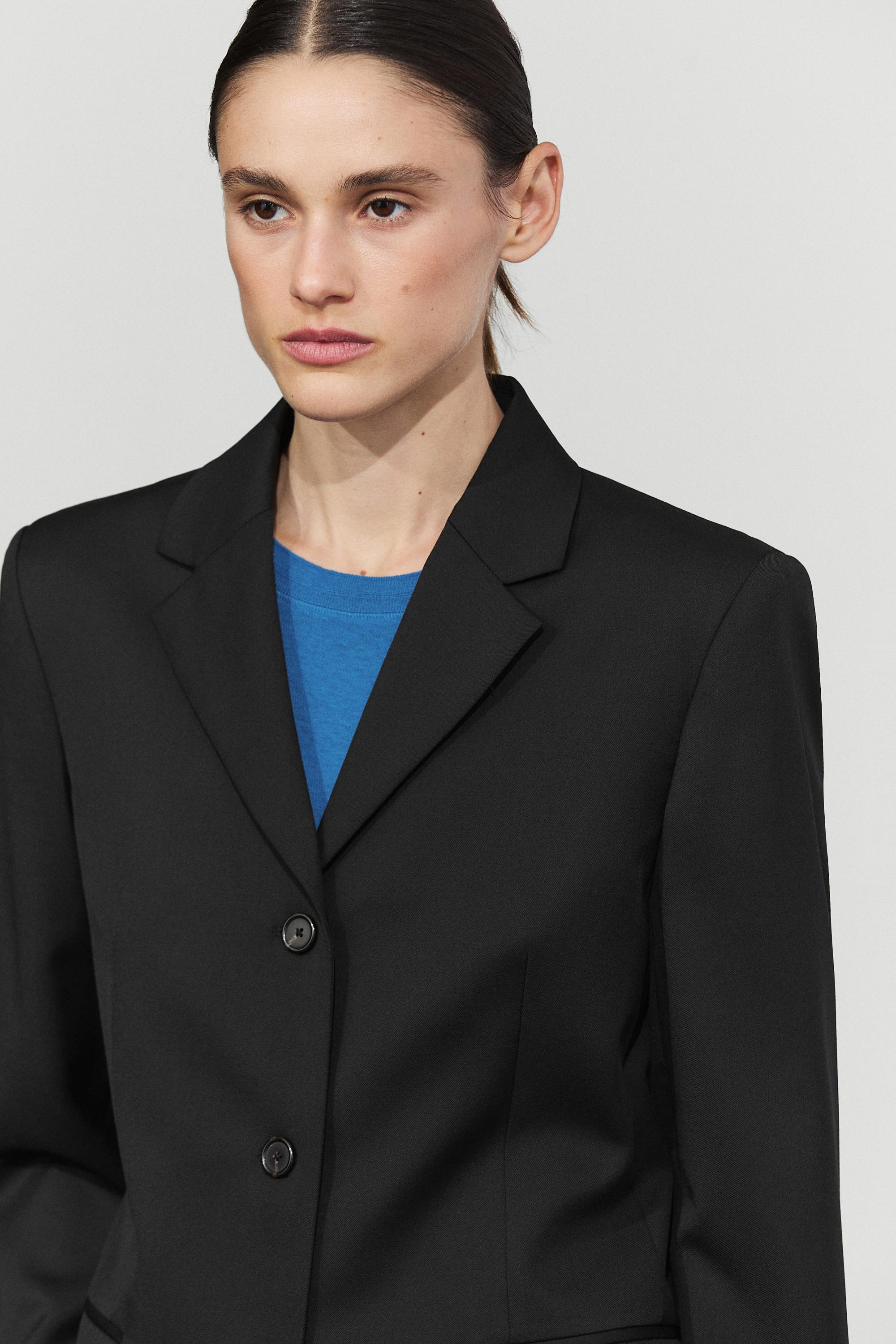 100% cold wool blazer - BLACK