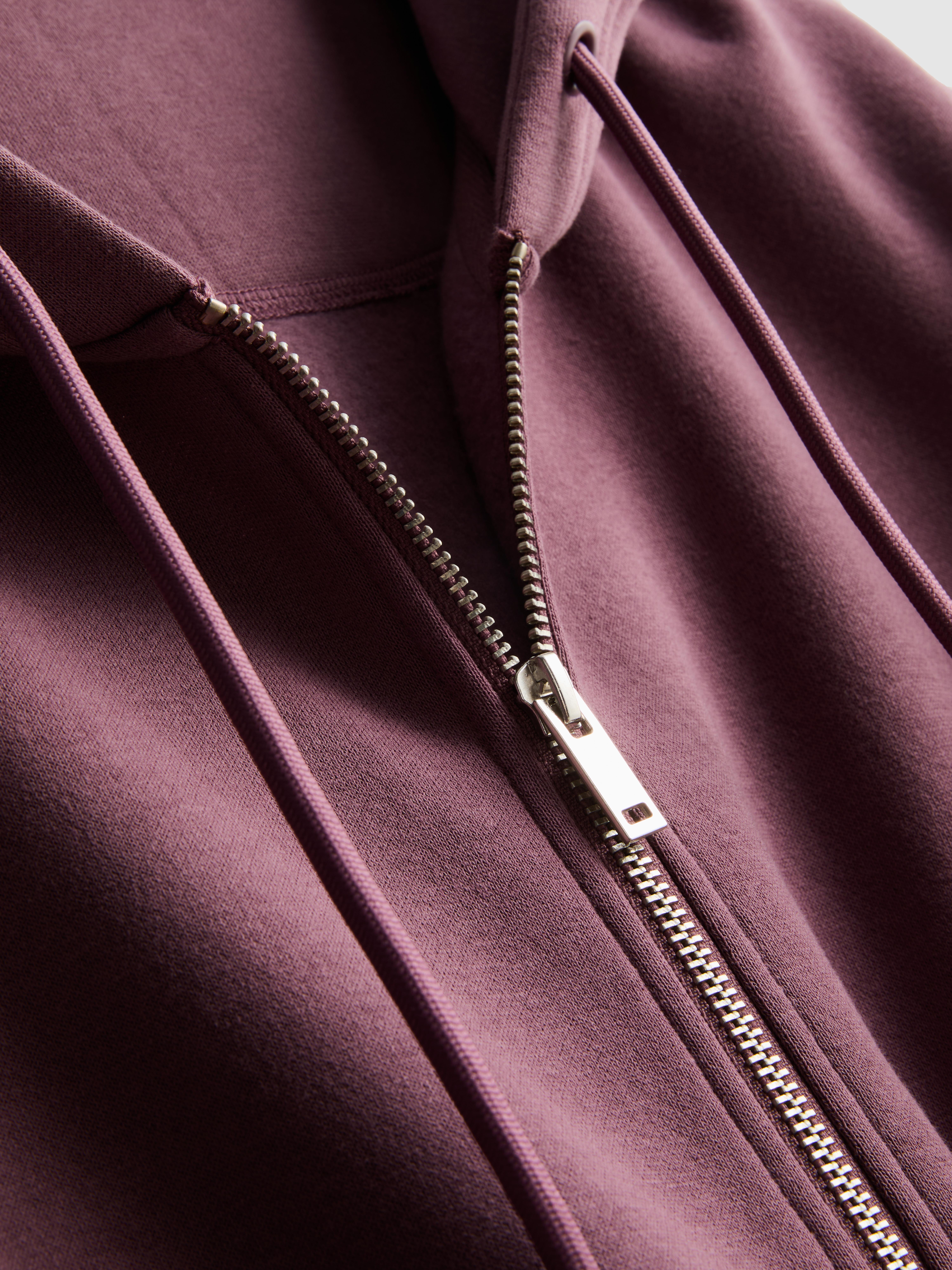 Regular-Fit Cotton-Blend Zip-Up Hoodie - Plum