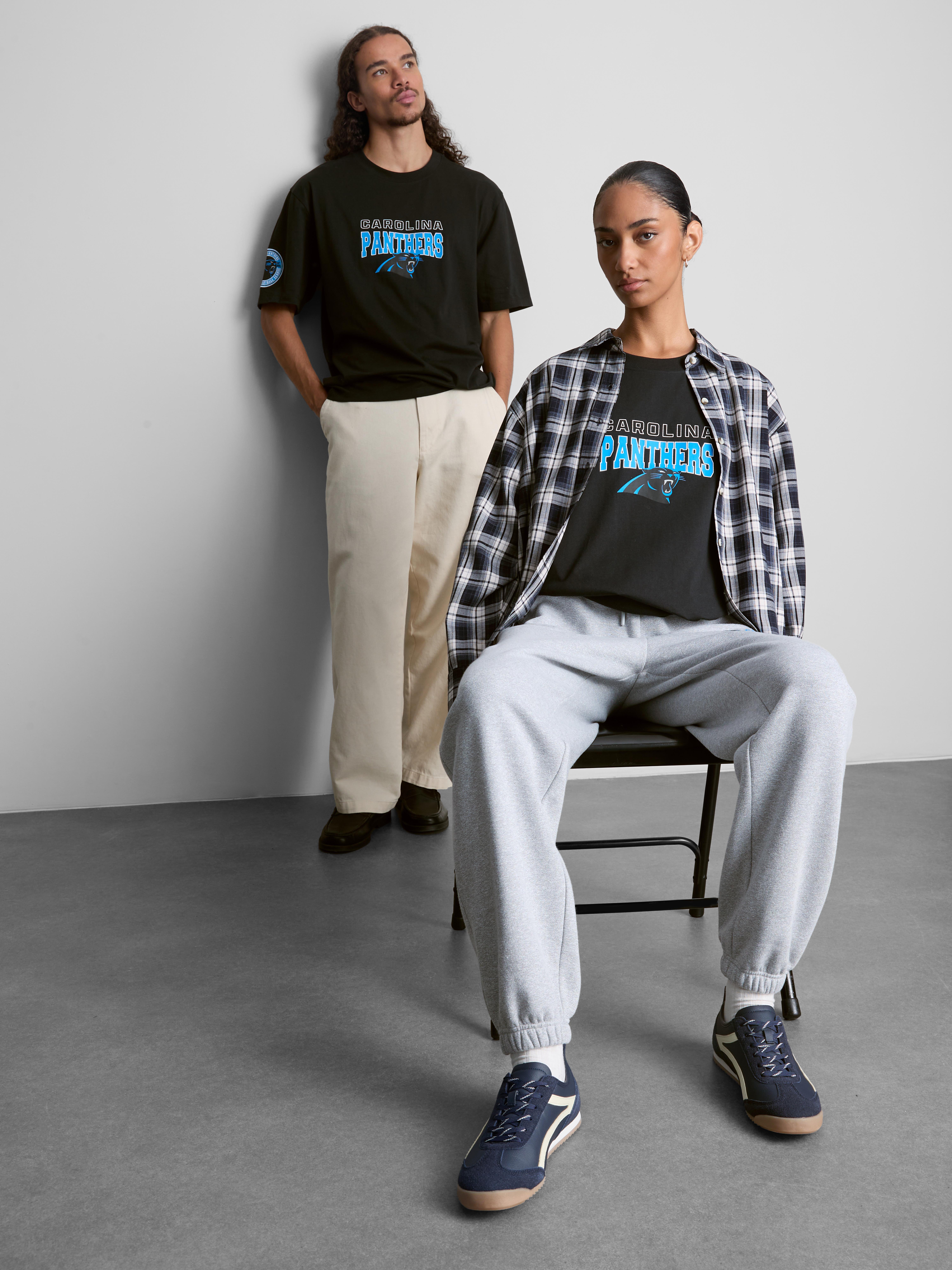 NFL Carolina Panthers Pure Cotton T-Shirt - Black