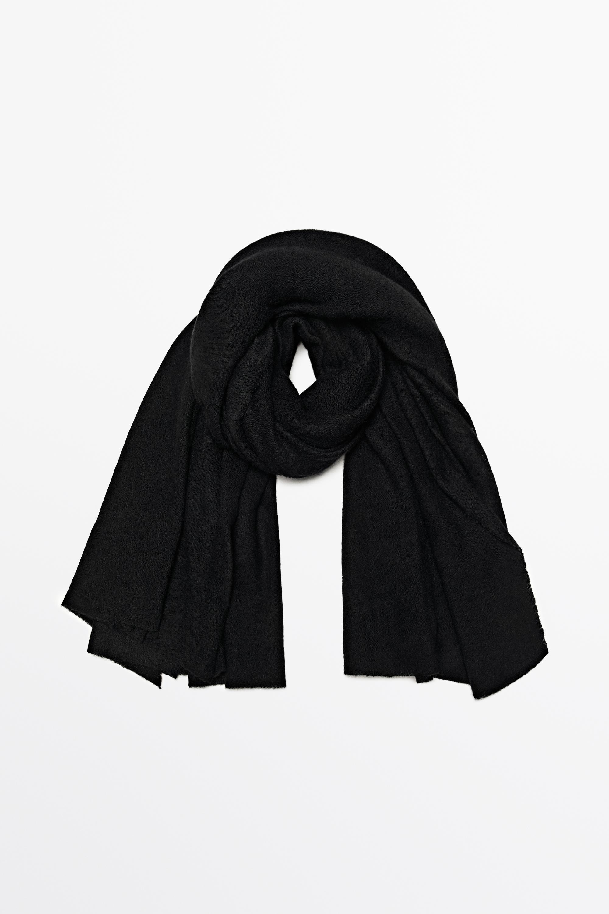 100% Cashmere scarf - BLACK