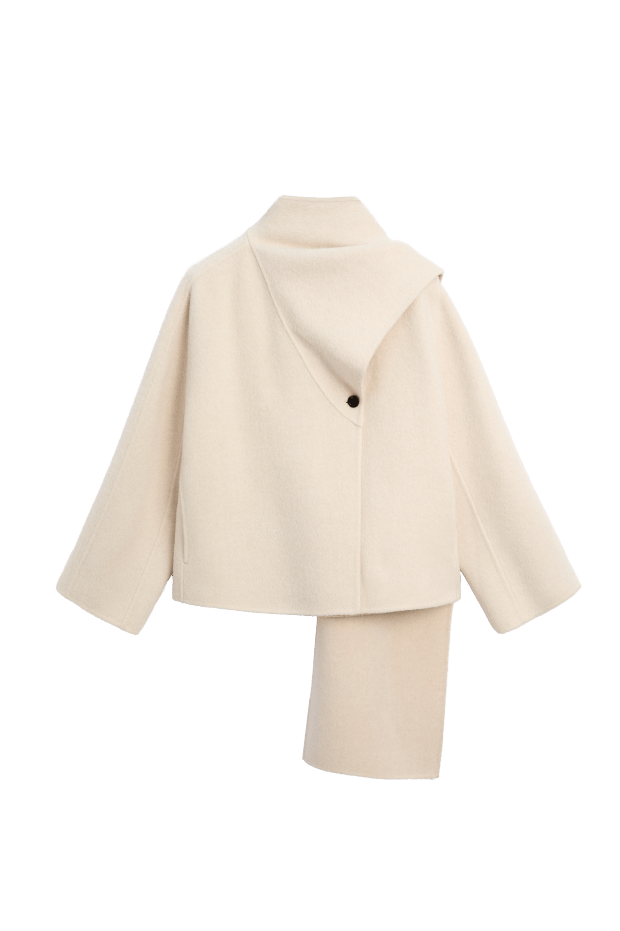 Short coat with scarf detail - Off white