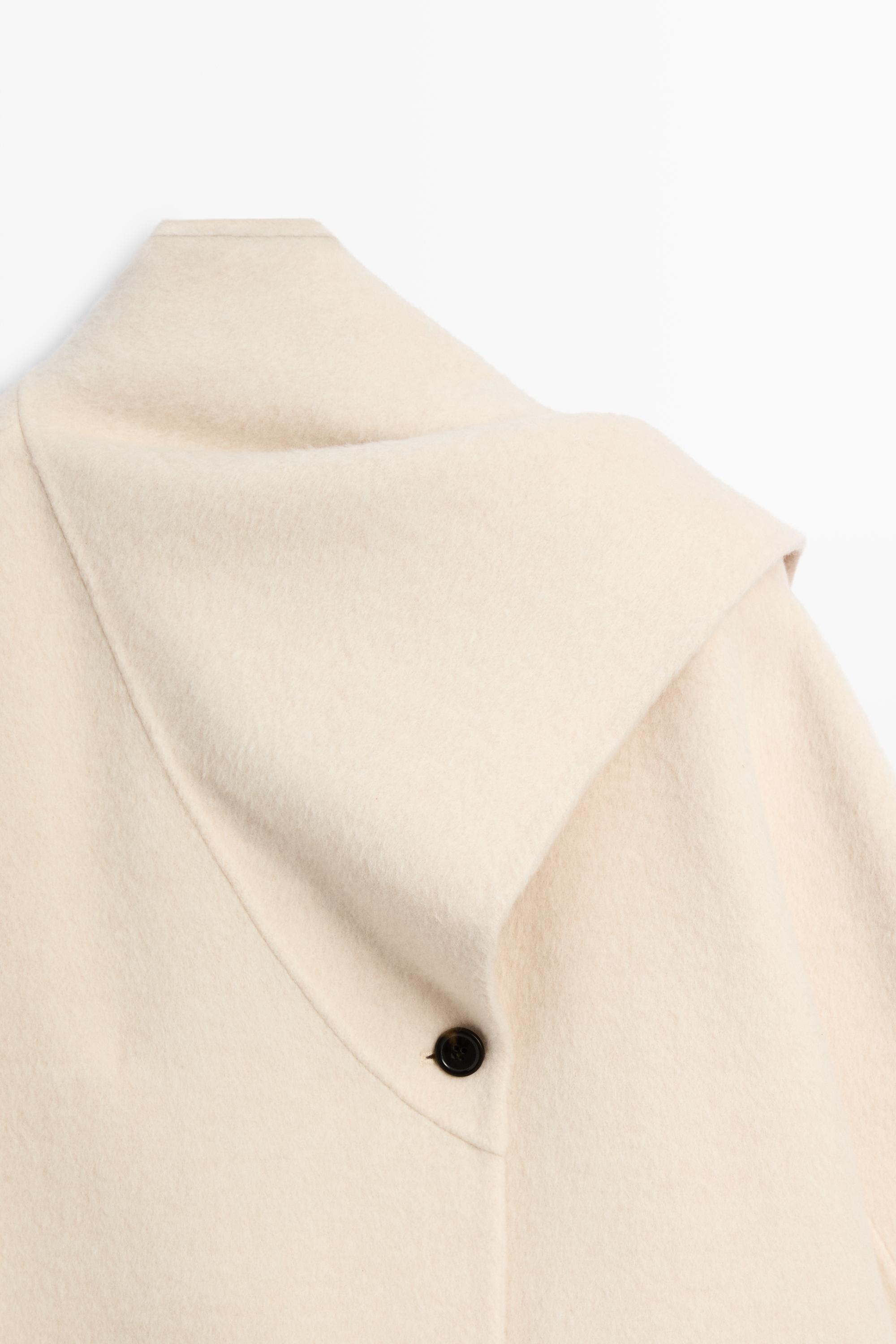 Short coat with scarf detail - Off white