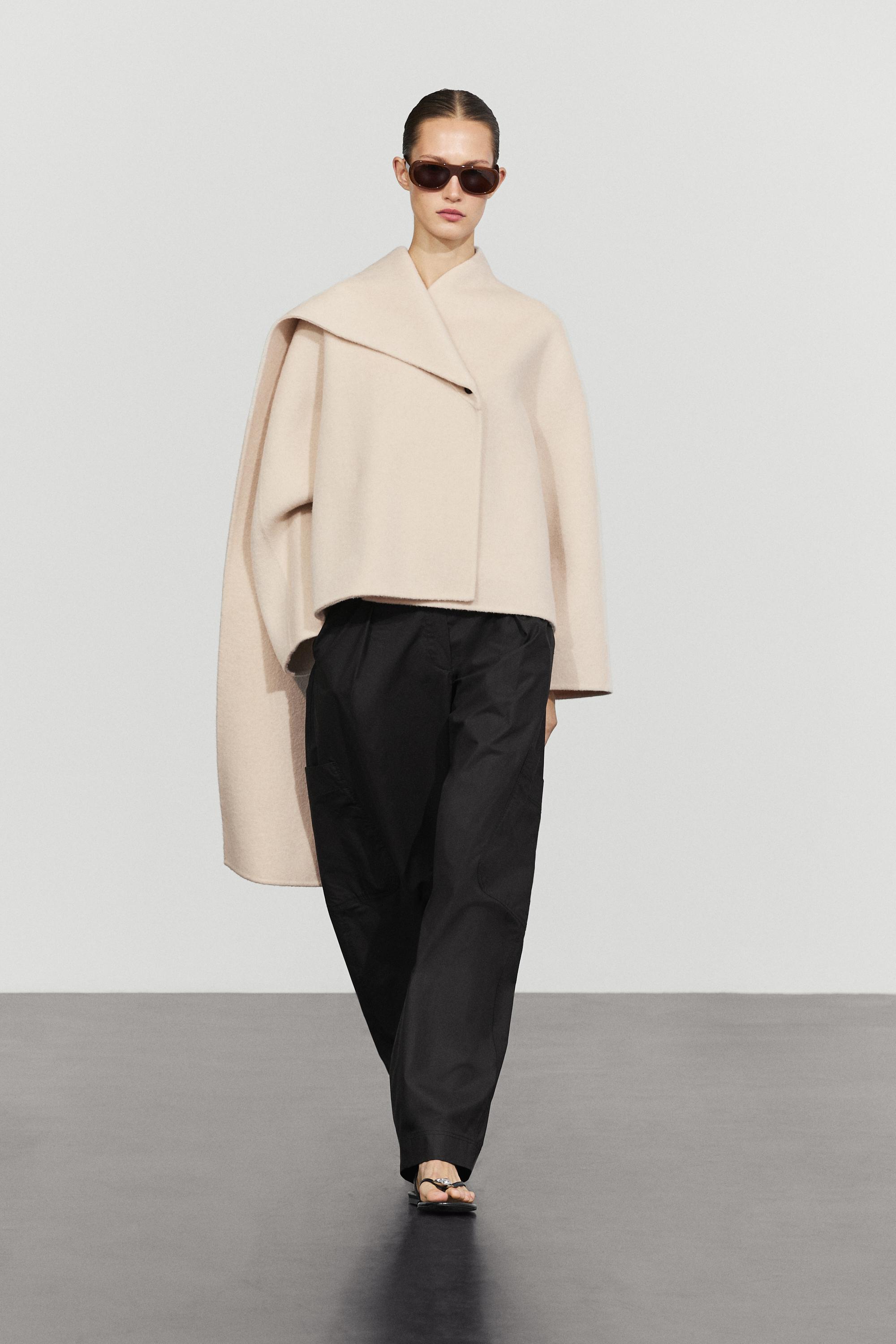 Short coat with scarf detail - Off white