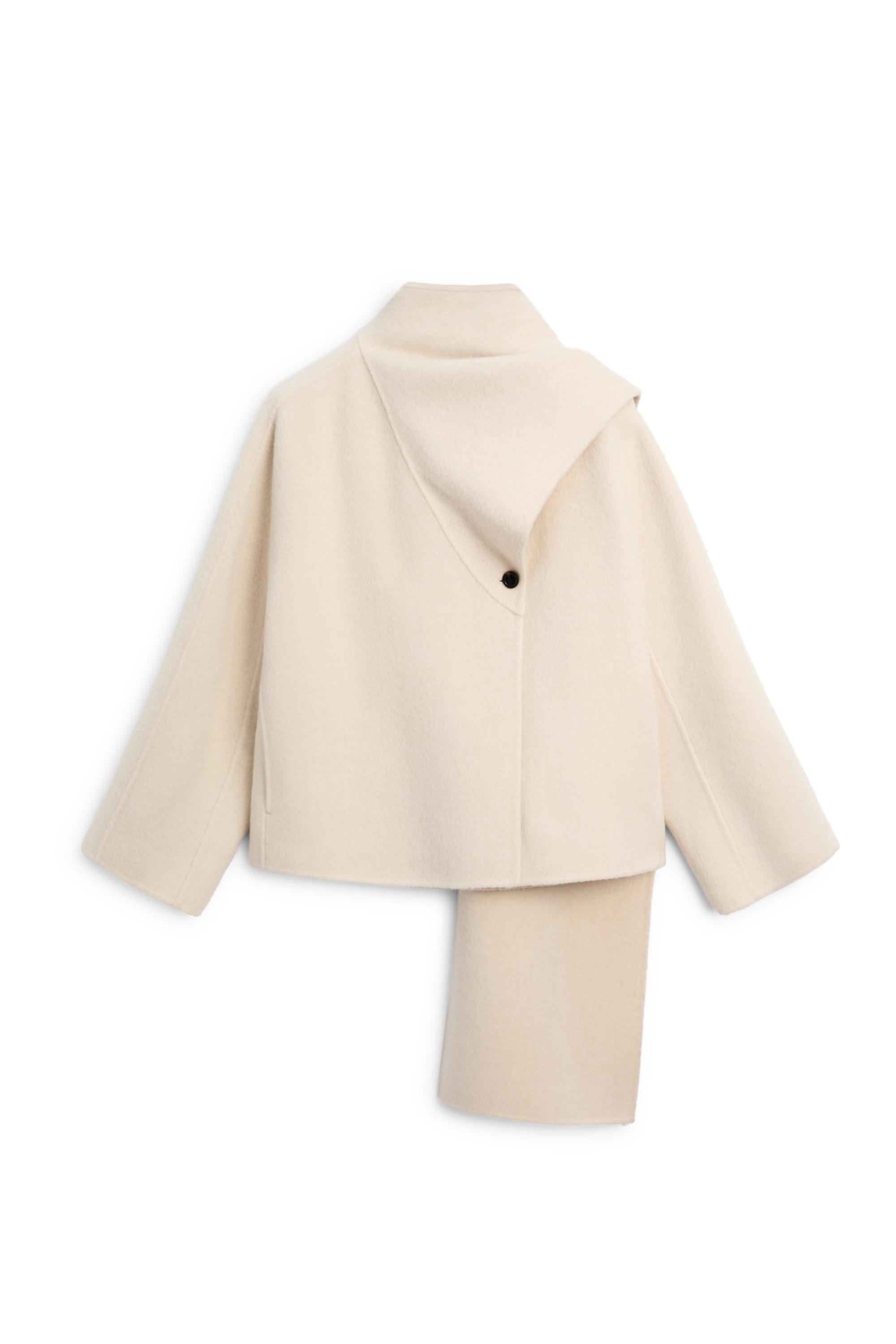 Short coat with scarf detail - Off white