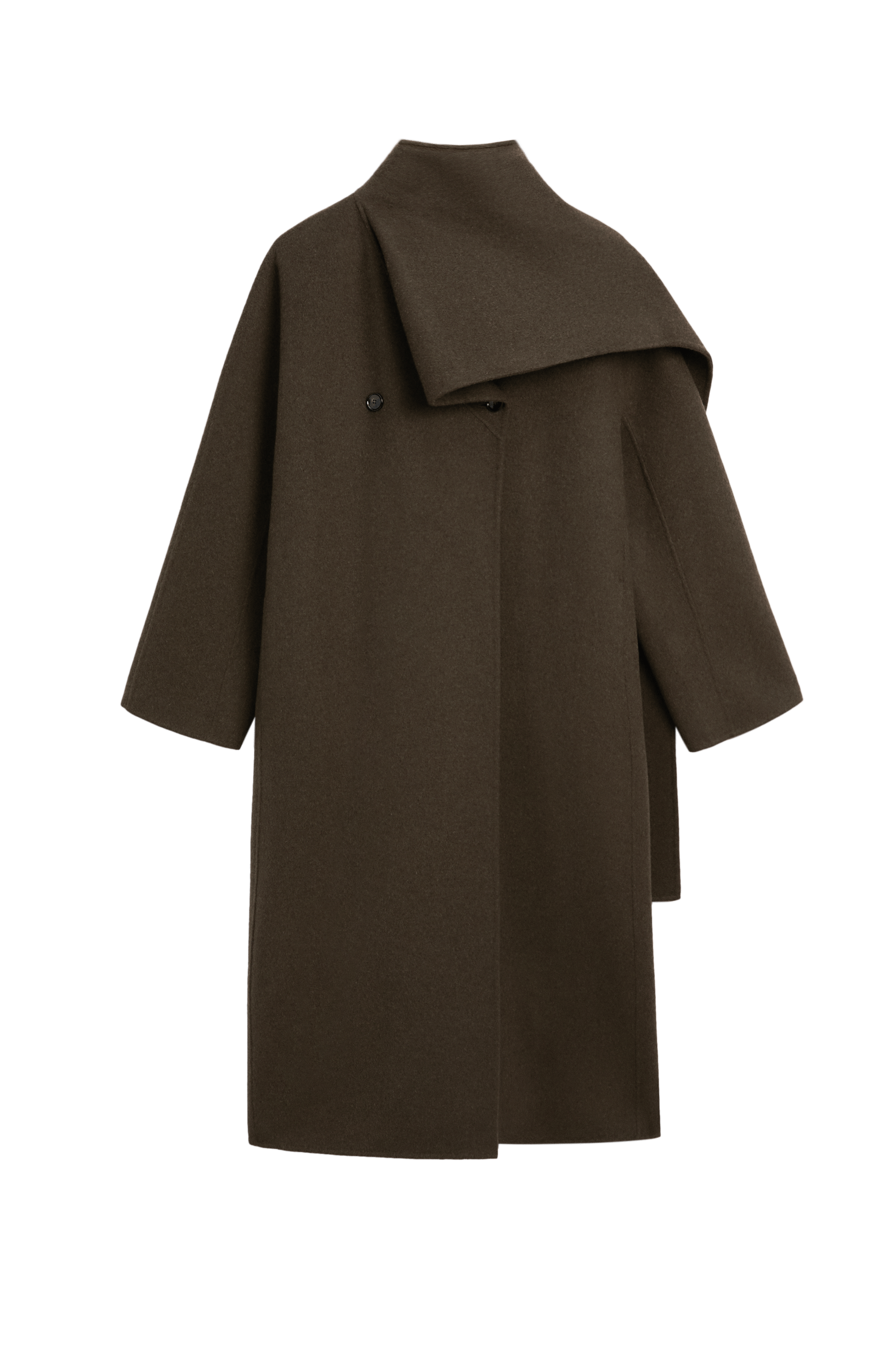 Long coat with scarf detail - Greyish green