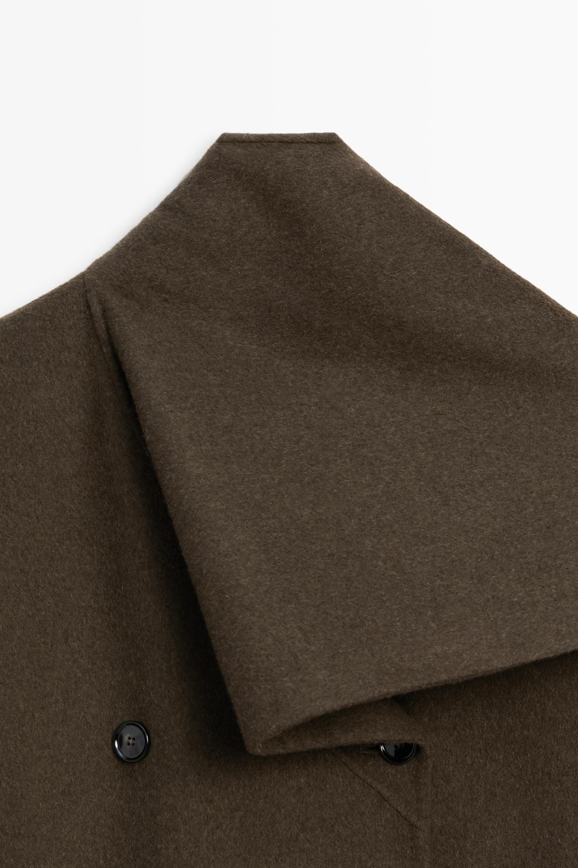 Long coat with scarf detail - Greyish green