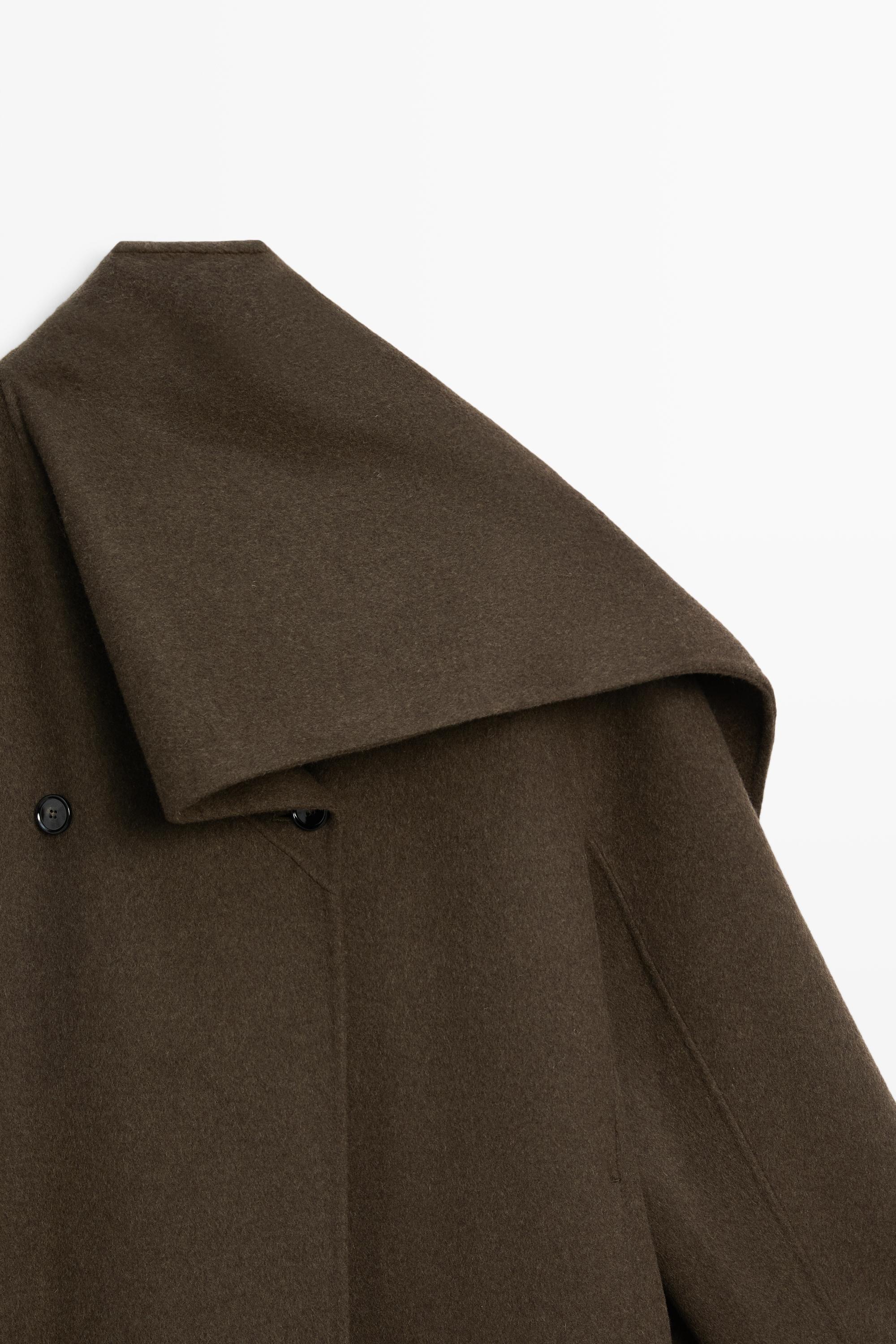 Long coat with scarf detail - Greyish green