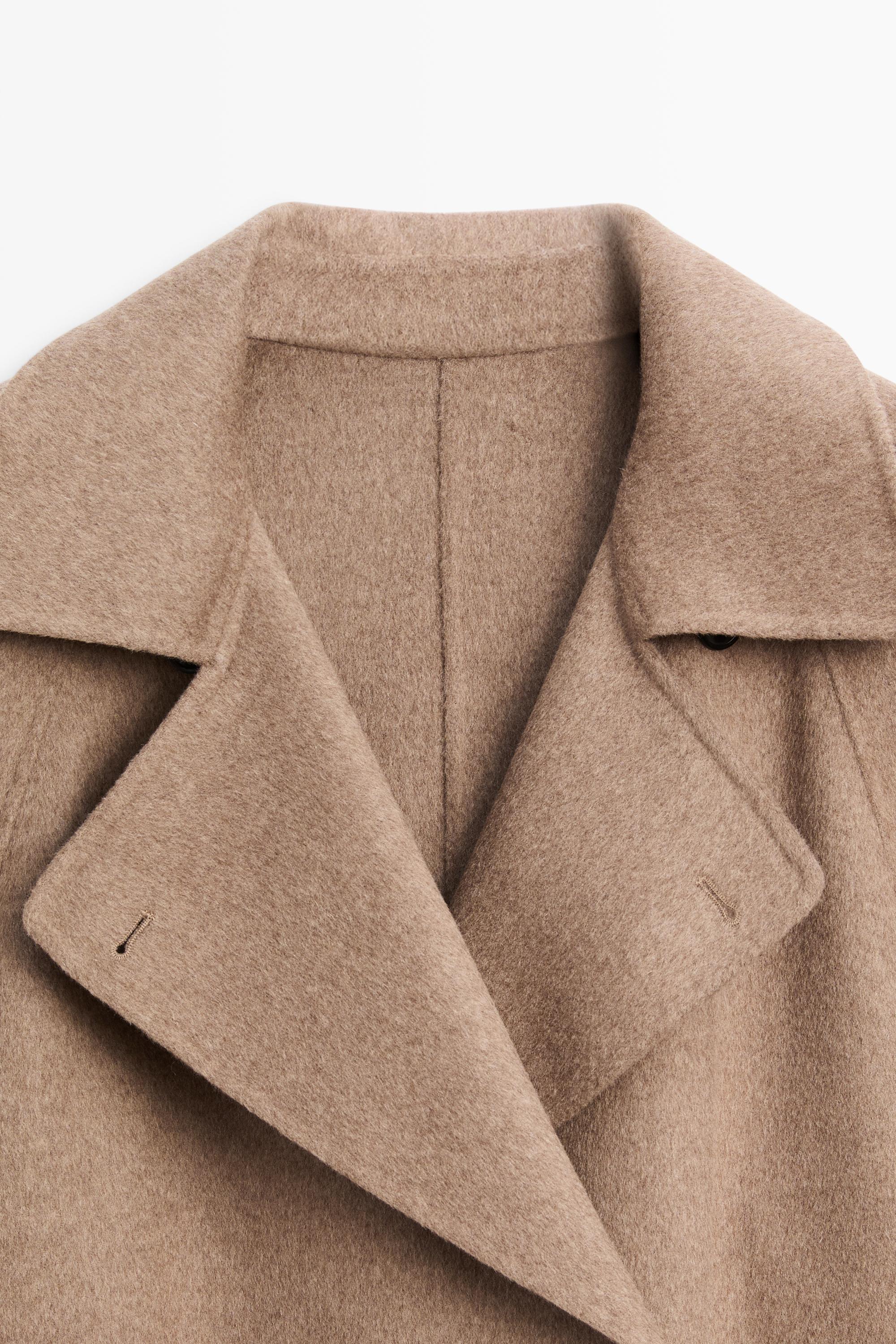 Long wool blend trench coat - TAUPE GREY