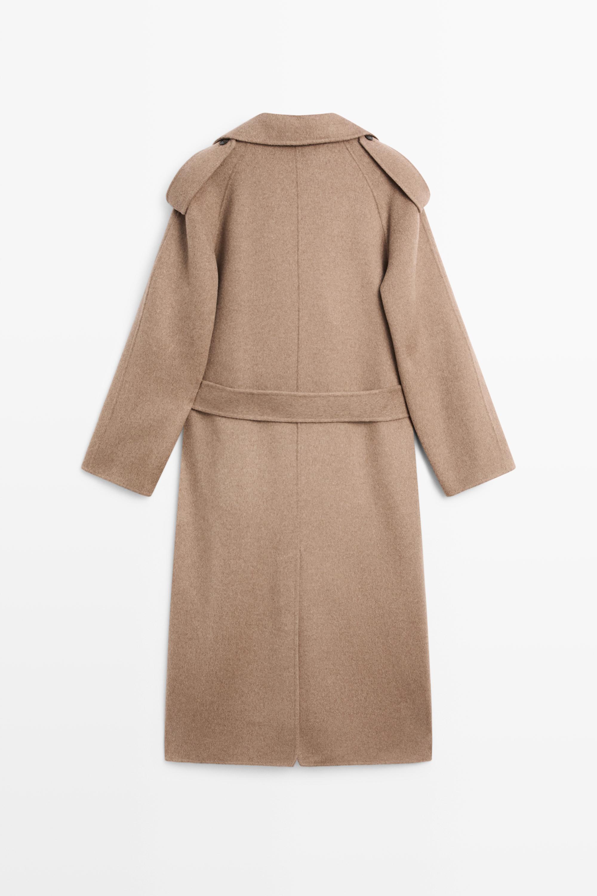 Long wool blend trench coat - TAUPE GREY